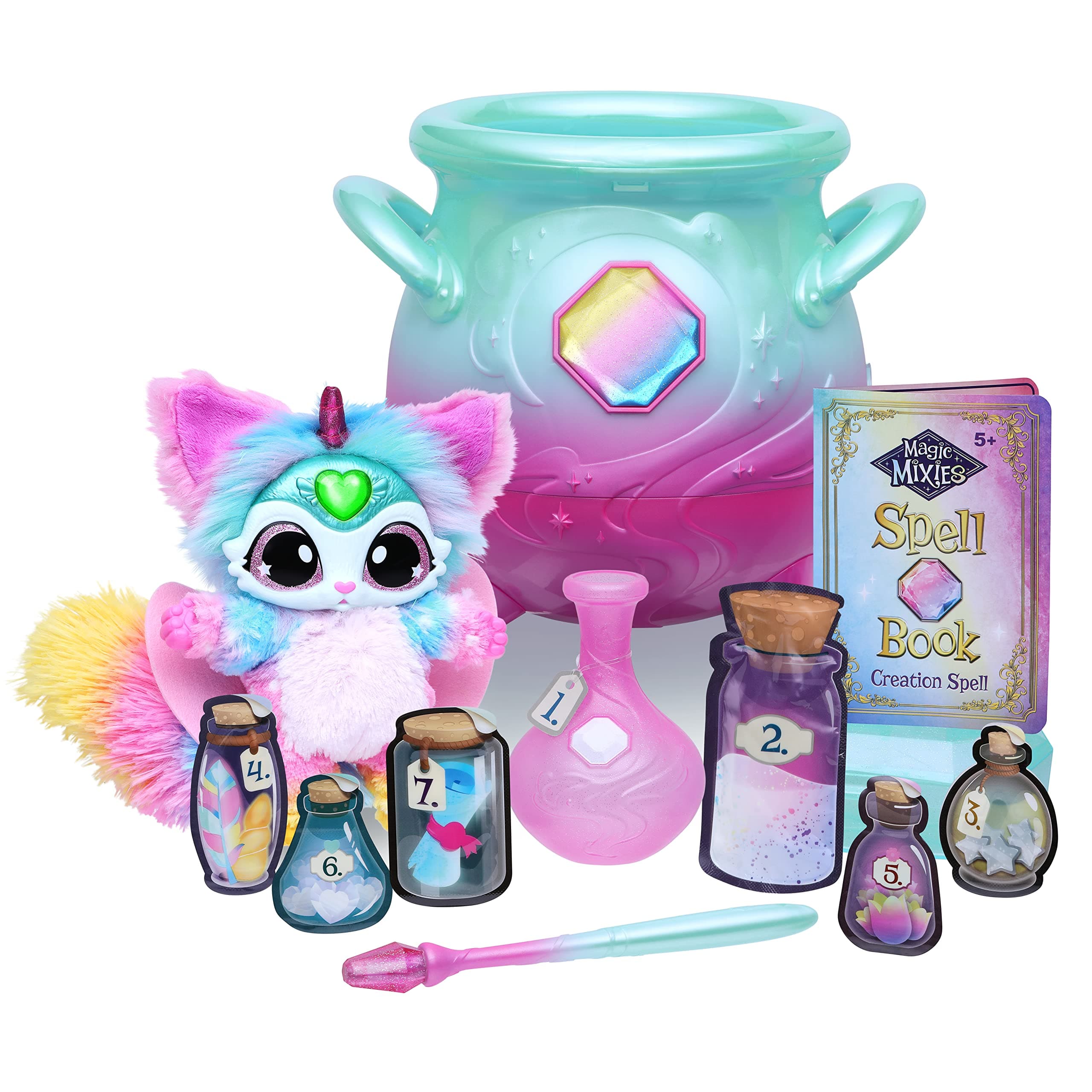 Magic MixiesMagical Misting Cauldron with interactive 8 inch multicolor plush toy