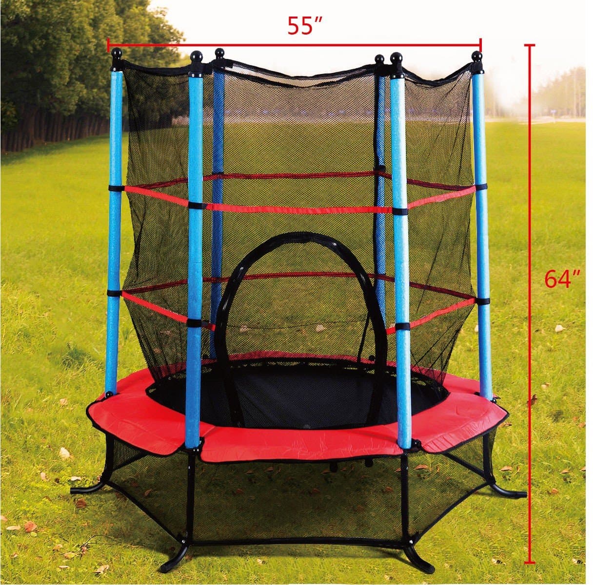 DreamHank 55" Kids Jumping Trampoline with Safety Pad Enclosure Combo
