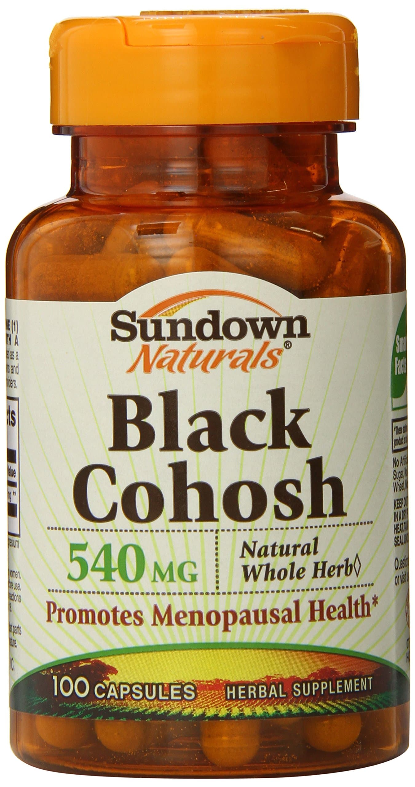 Sundown Black Cohosh 540 Mg Whole Herb Capsules, 100 Count