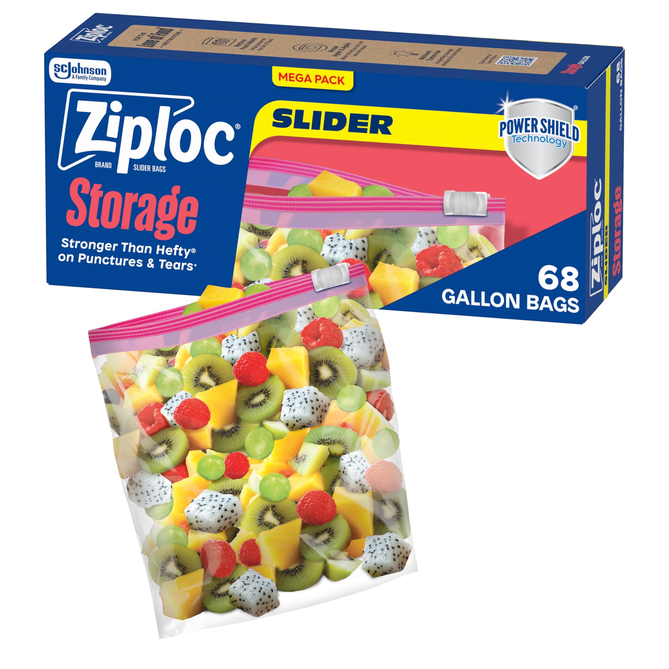Slider Storage Bags Gallon, 68.0 Count