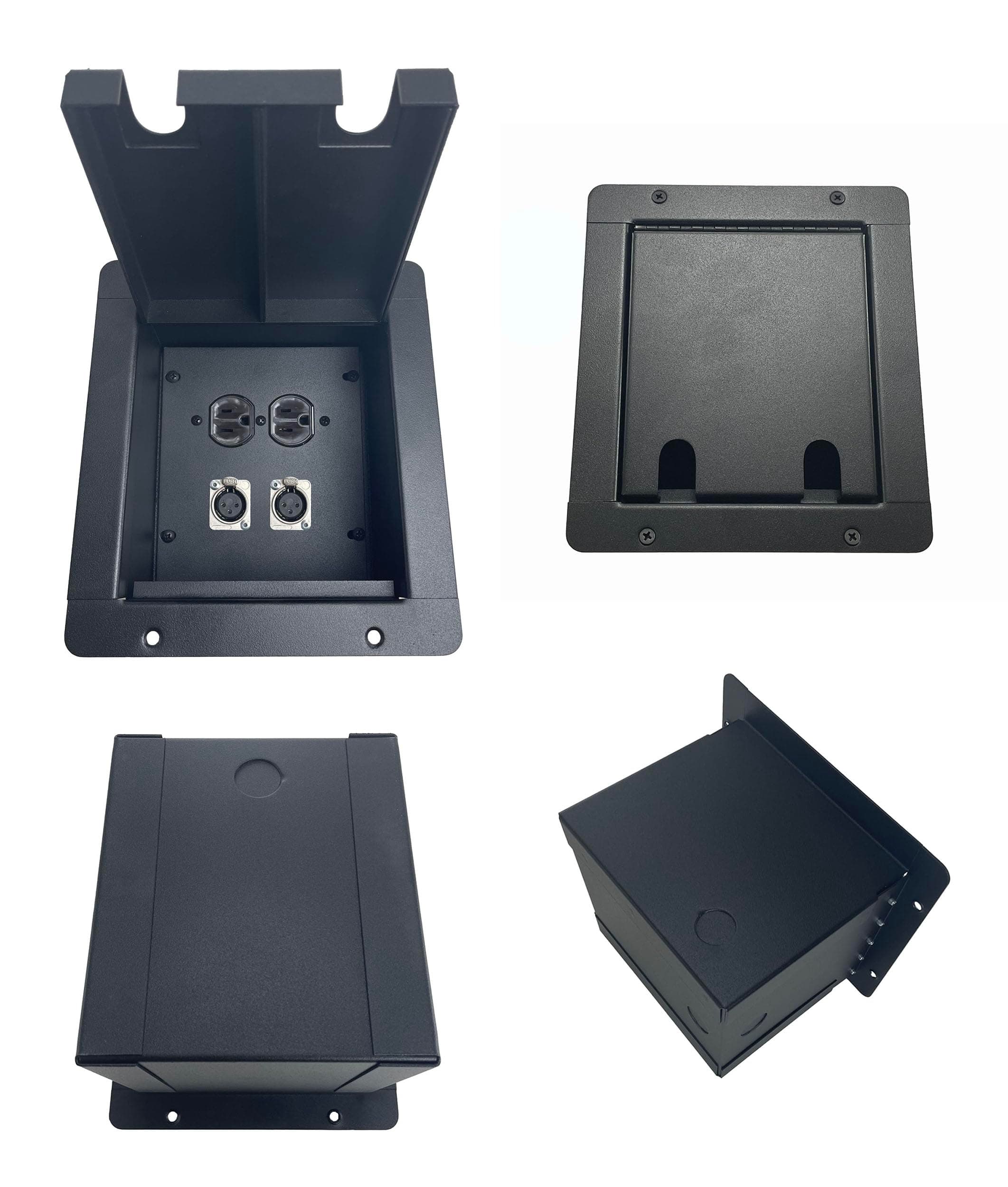 ProCraft Pro Audio Recessed Pocket Floor Box.1 AC Duplex 2 Channel Any Config Made in USA