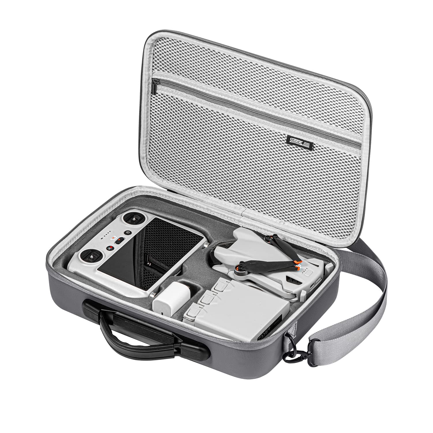SupfotoMini 3/Mini 3 Pro Case, Hard Shell Storage Bag for DJI Mini 3/Mini 3 Pro, DJI RC Remote Controller and Accessories with Removable Shoulder Strap