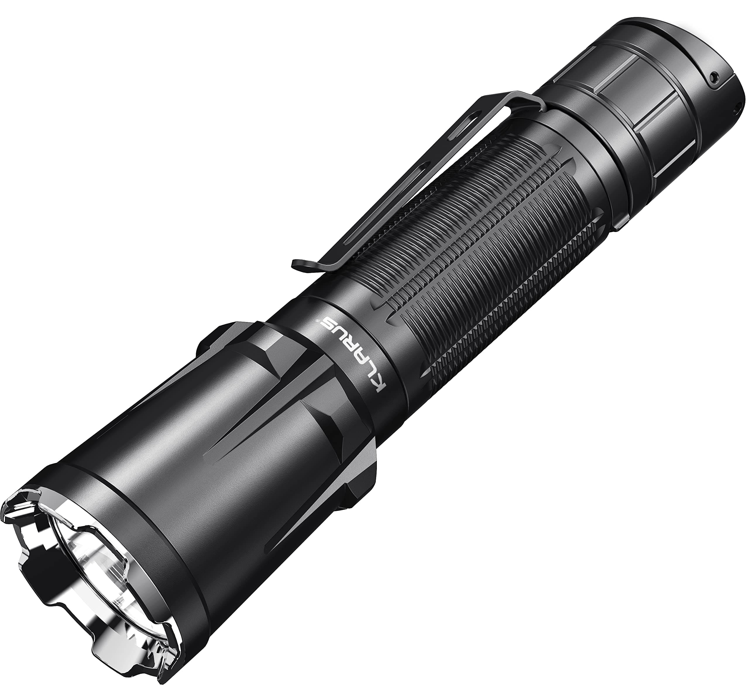 – klarus XT11GT Pro 3300 Lumens USB C Rechargeable Tactical Torch, Tail Dual Switches Handheld Led Flashlight, 2 Programmable Settings, with 3100mAh Battery, Holster