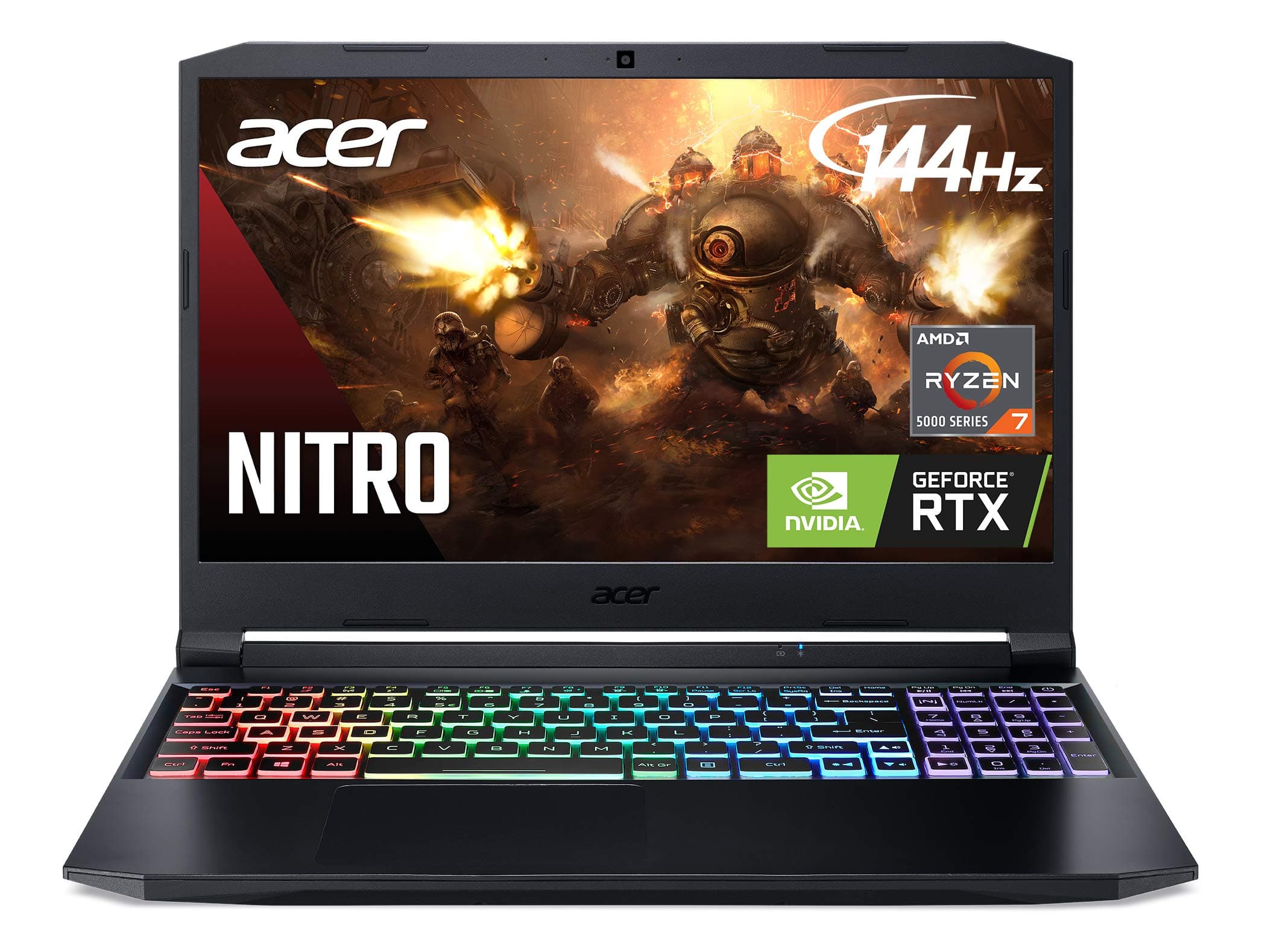 Acer Nitro 5 AN515-45-R92M Gaming, AMD Ryzen 7 5800H (8-Core) | NVIDIA GeForce RTX 3060 Laptop GPU |15.6" FHD 144Hz IPS Display | 16GB DDR4 | 512GB NVMe SSD | WiFi 6 | RGB Backlit Keyboard