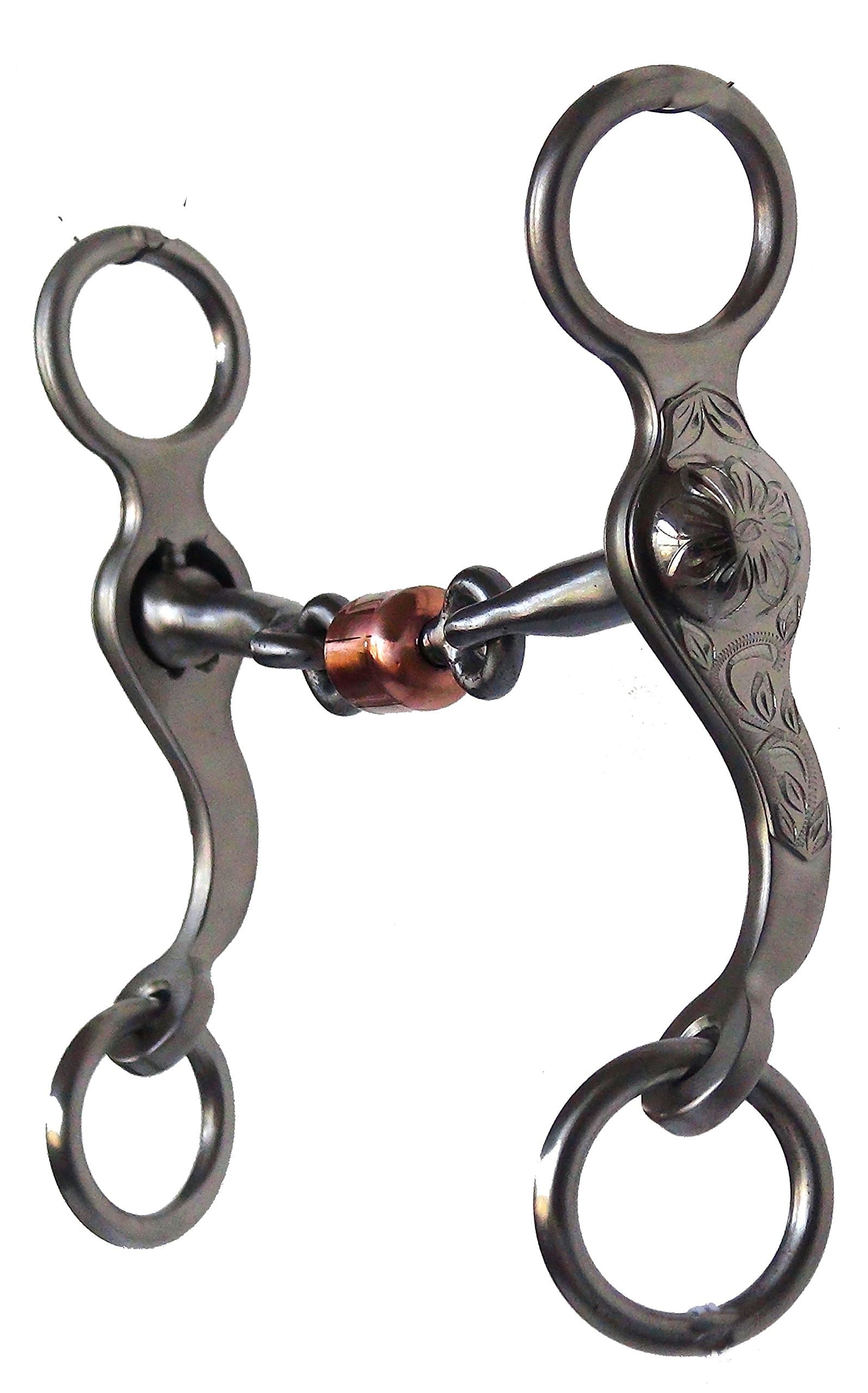 Western SantaFe WildFlowr Rollr DogBone Snaffl Bit