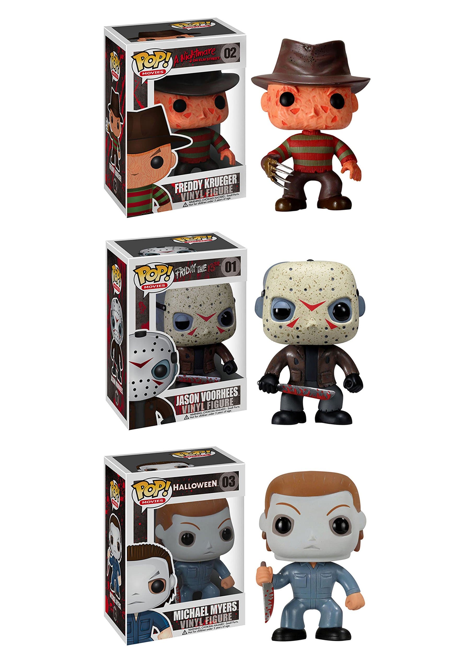 Horror Classics POP! Movies Collectors Set: Freddy Krueger, Jason Voorhees, Michael Myers Action Figure