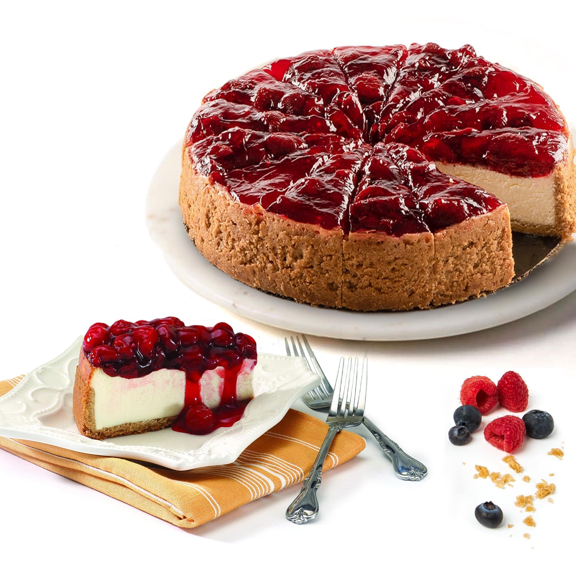 Strawberry Cheesecake 10" - Delicious Gourmet Food Dessert Made with Fresh Ingredients - Great For Sharing, Surprise Gift For Your Friends And Family