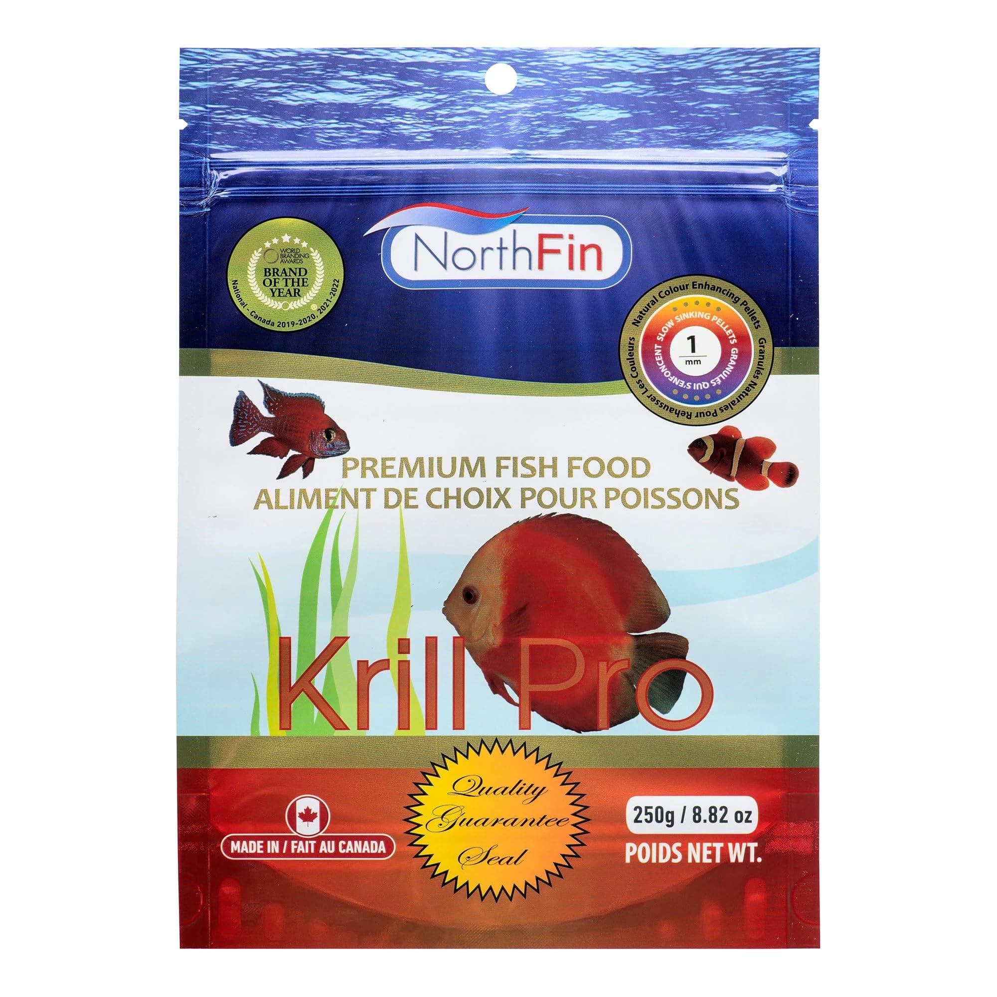 Northfin Fish Food Krill Formula Slow Sinking Pellets (1mm 250g)
