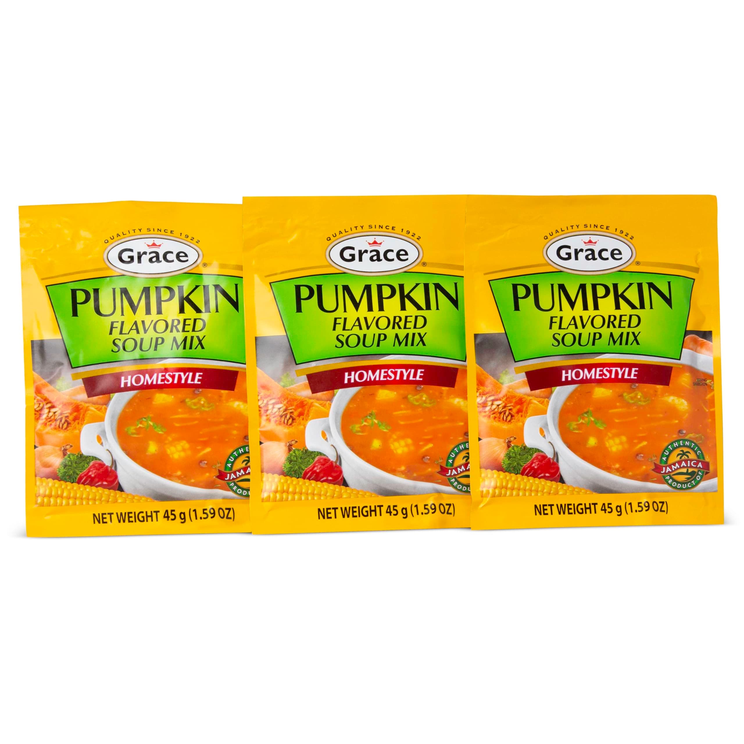 Grace Pumpkin Flavored Soup Mix 1.59oz - 3 Pack Homestyle Jamaican Pumpkin So...