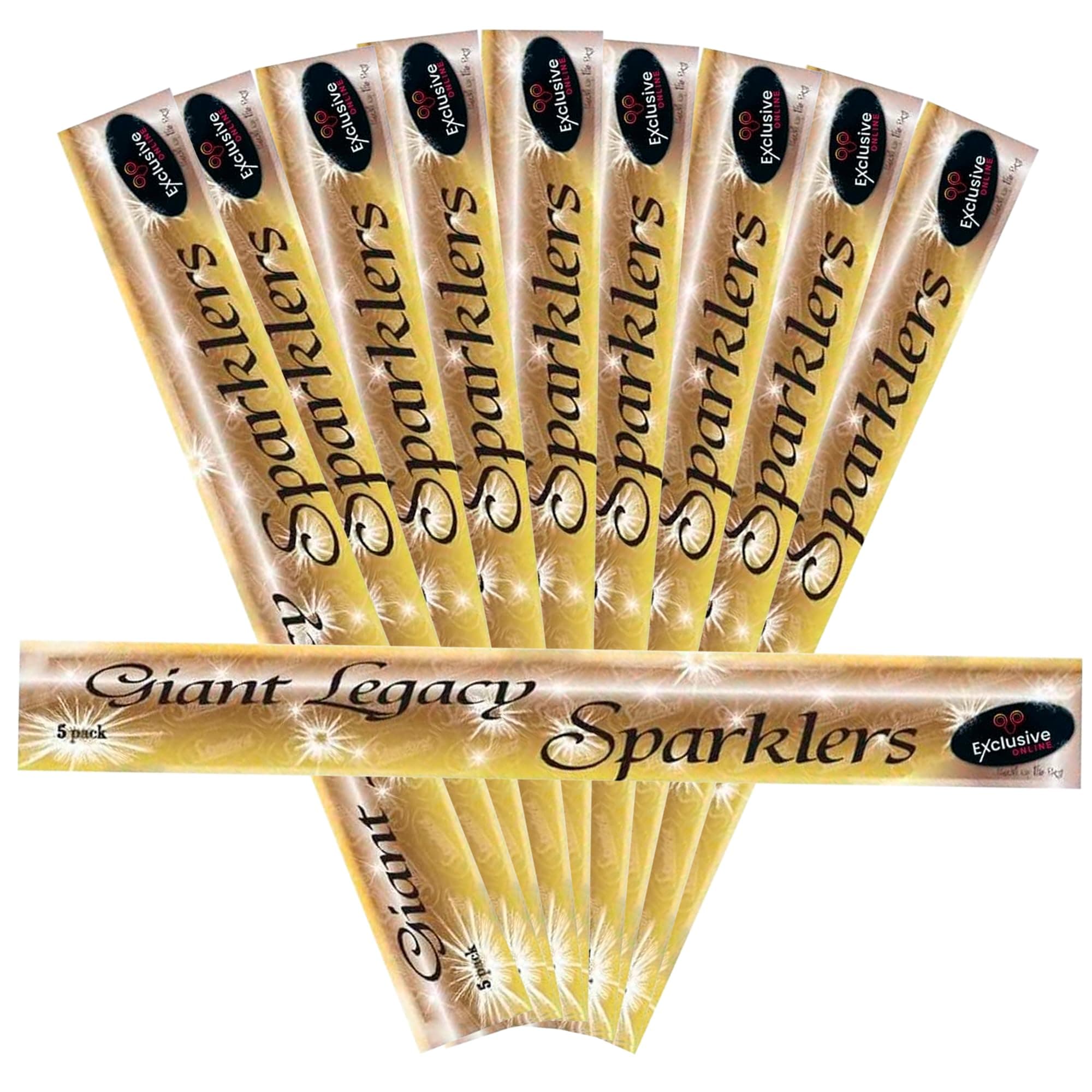 Giant Legacy Sparklers 40cm (16") (10 Packets Halloween, Christmas, Wedding, Birthday and Anniversary (50 pieces)