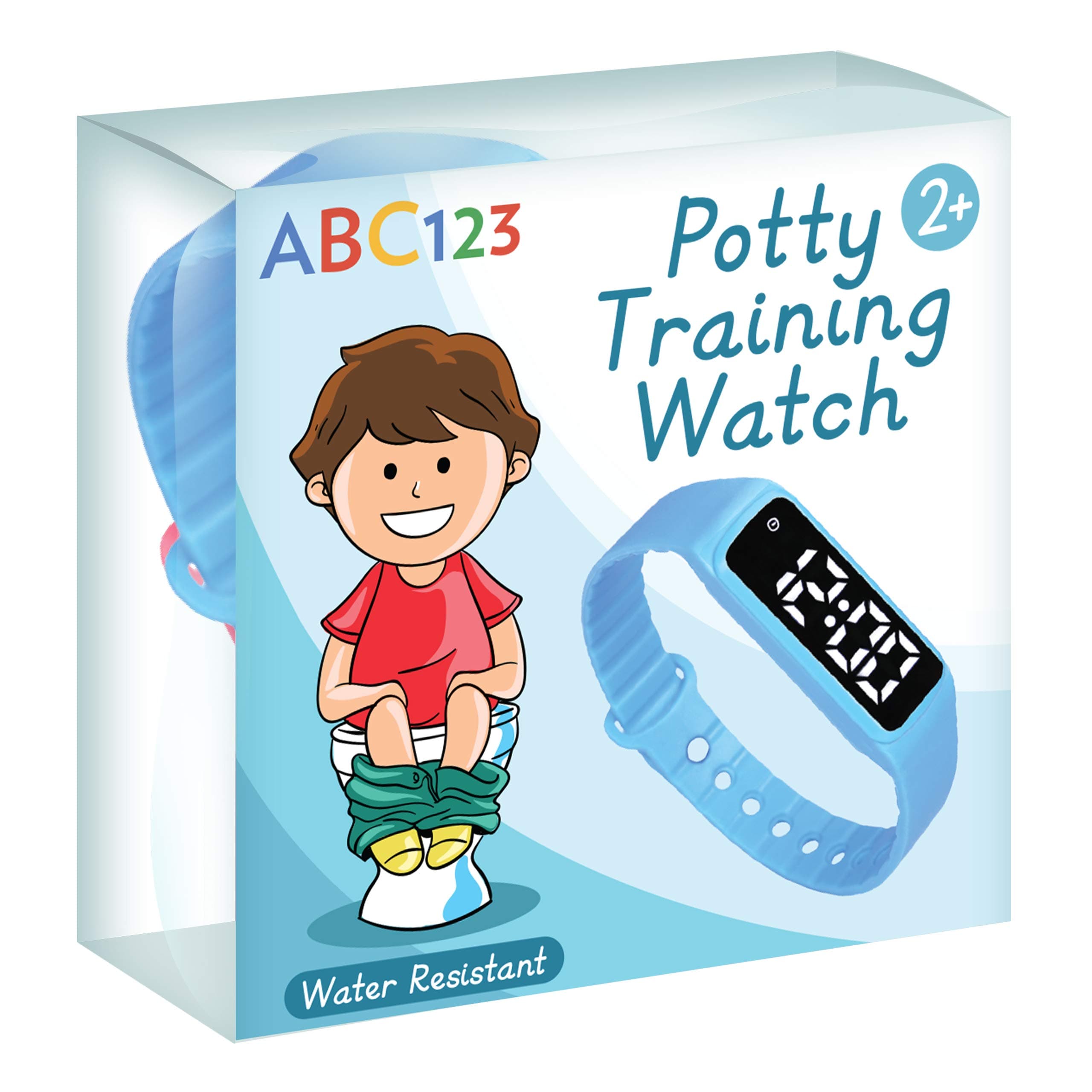 ABC123 Potty Training Watch - Baby Reminder Water Resistant Timer for Toilet Training Kids & Toddler (Blue)