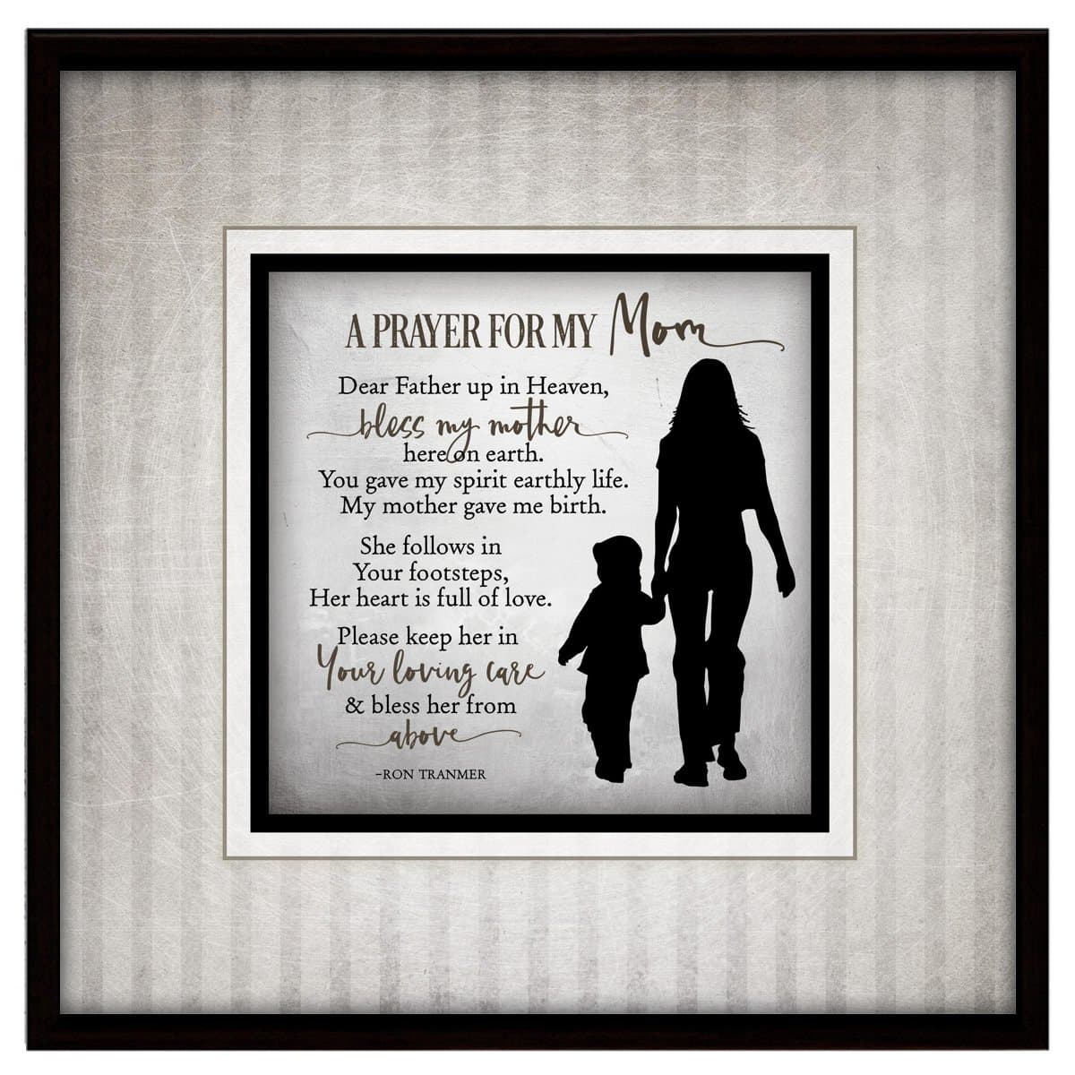 DEXSA Prayer for Mom Wood Framed Plaque Inspiring Quote 7.5”x7.5” - Square Frame Wall & Tabletop Decoration | Easel & Hanging Hook | Great Gift for Mom | Made in the USA