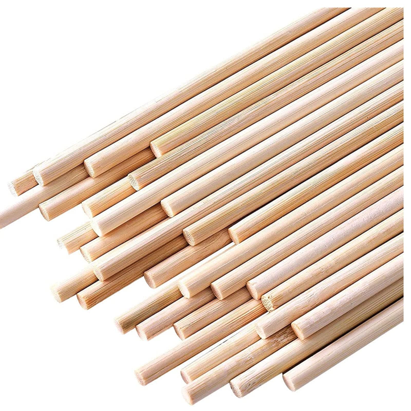 HOPELF 25PCS Dowel Rods Wood Sticks Wooden Dowel Rods - 1/4 x 6 Inch Unfinished Bamboo Sticks - for Crafts and DIYers