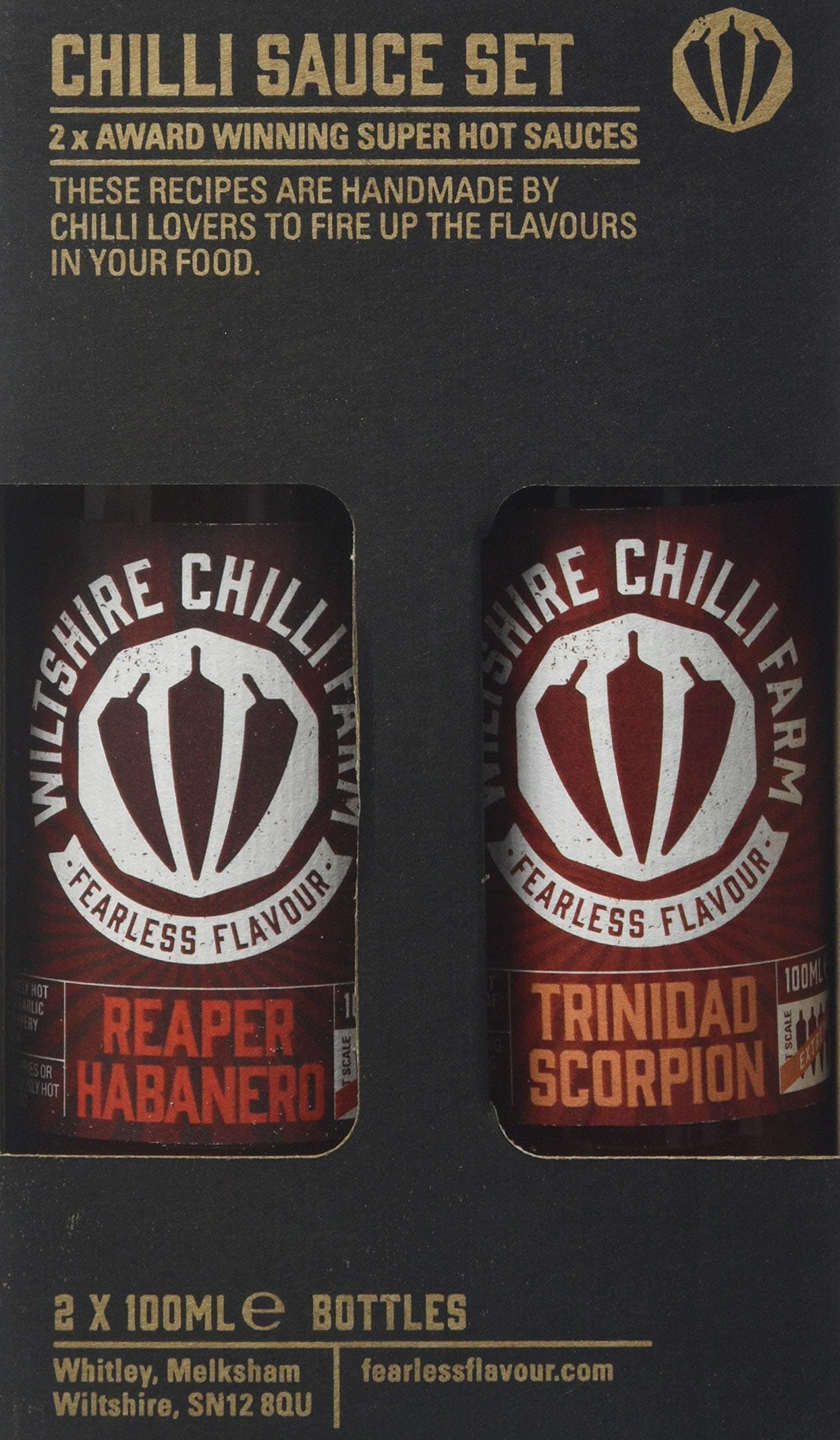 Wiltshire Chilli Farm Reaper Habanero and Trinidad Scorpion Extreme Hot Sauce Set(Pack of 1)