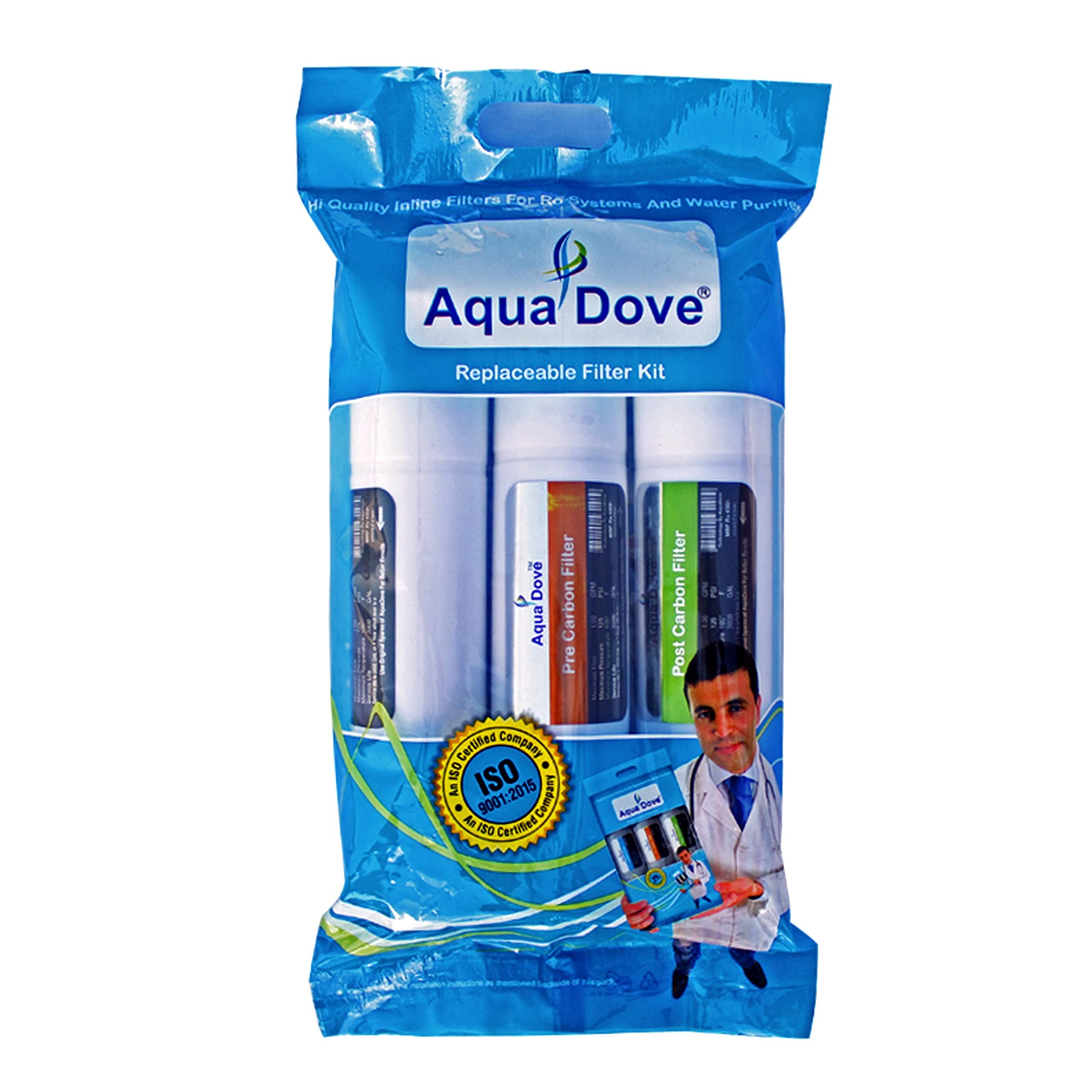 Inline Filter Set Quick Fit Push In for All Water Purifier - Pack of 1 | Food-Grade Plastic Construction & 5-Micron PP Net For Improved Water Quality | for Kitchen, Blue