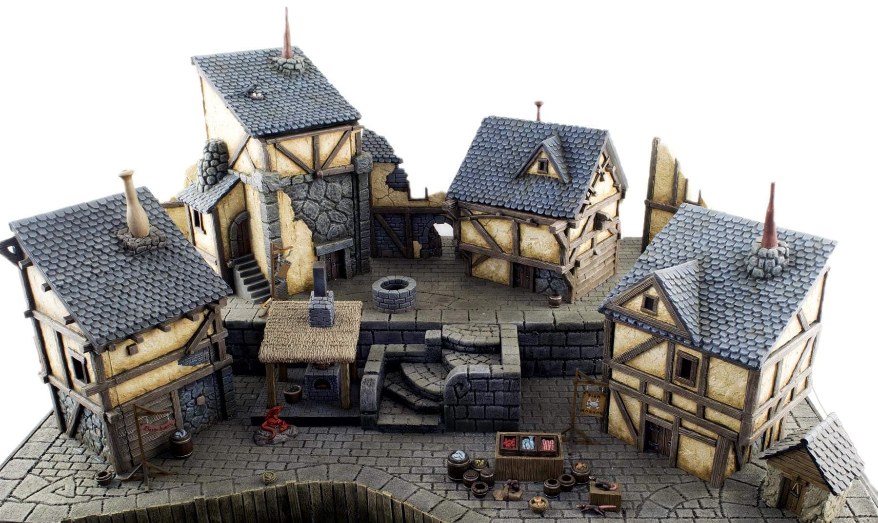 War World Gaming Complete Fantasy Village – 28mm Heroic Scale Wargaming Terrain Model Diorama Scenery Wargame Tabletop Medieval Battle Wargame Battleboard