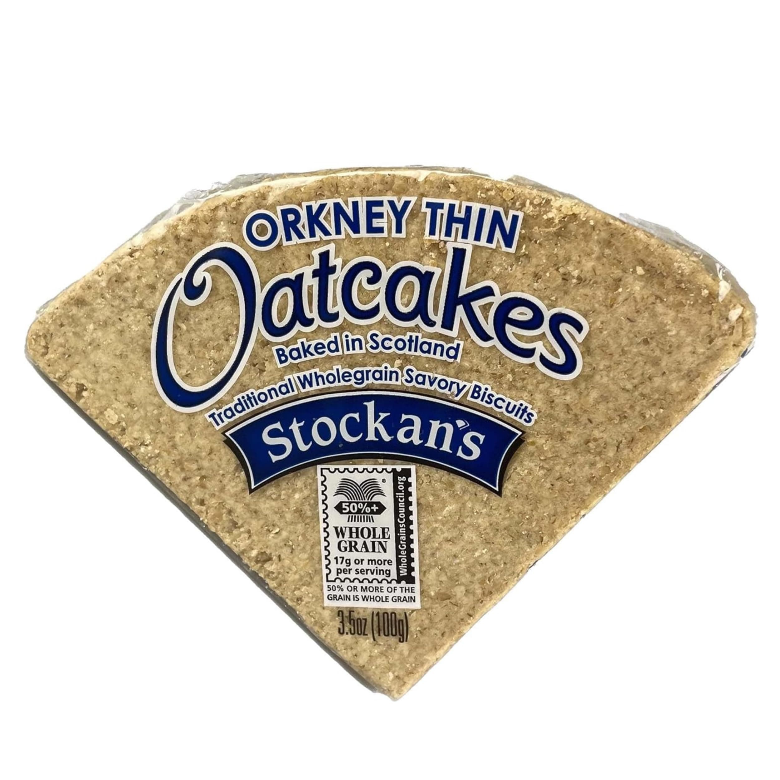 Orkney Wholegrain Thin Oatcakes - Traditional Scottish Savoury Biscuits Imported from Scotland - 18 Packs (8 Oatcakes in Each Pack)