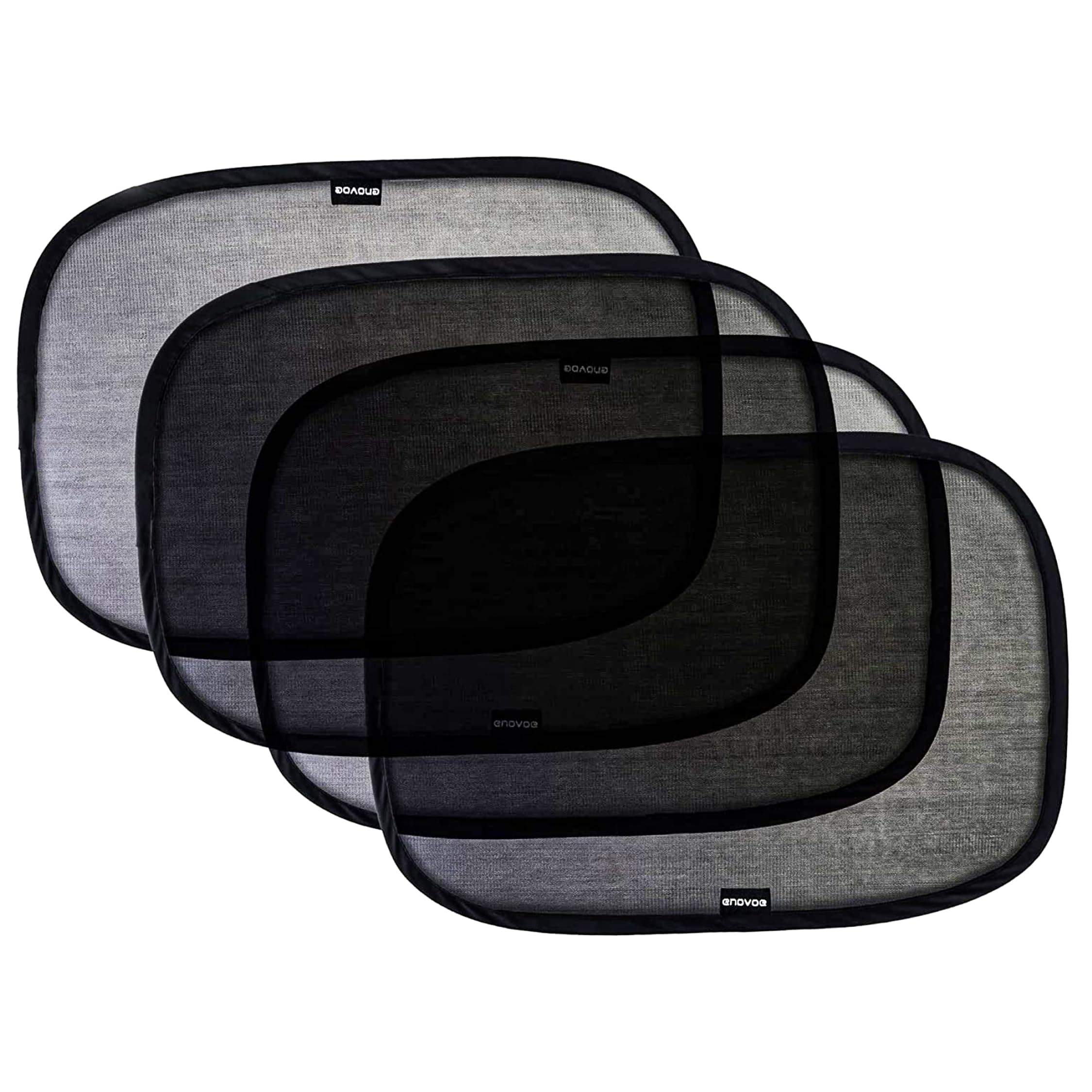 Enovoe Car Window Shade - (4 Pack) - 21"x14" Cling Sunshade for Car Windows - Sun, Glare and UV Rays Protection for Your Child - Baby Side Window Car Sun Shades
