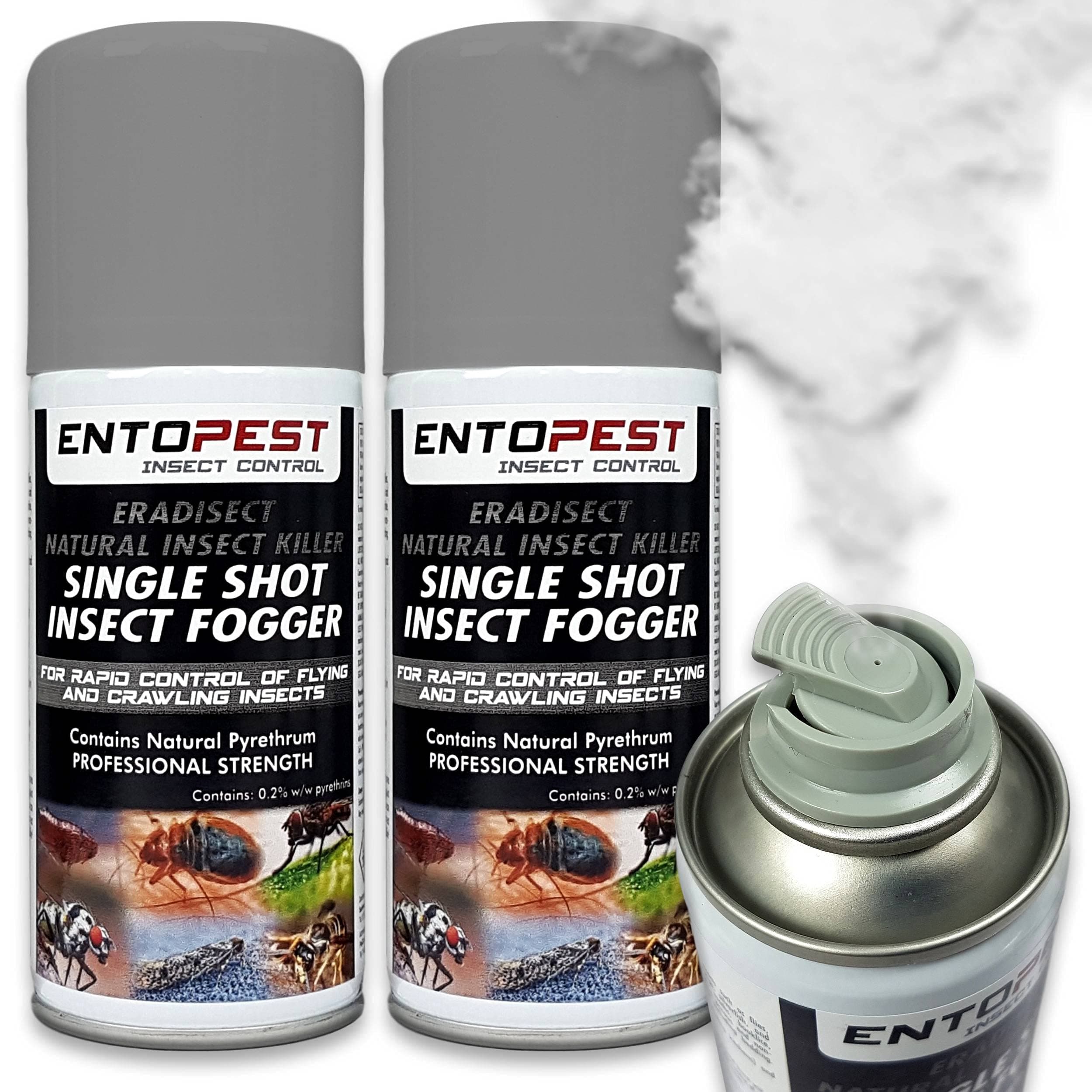 Single-Shot Clothes & Carpet Moth Aerosol Fogger for Room & Wardrobe Treatment Control (Eradisect Natural Insect Killer, 2 x 150ml Twin Pack)