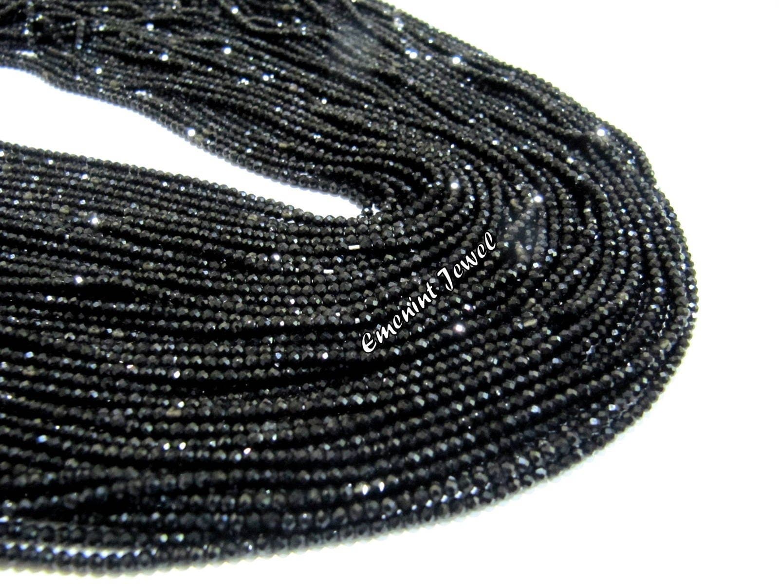 Eminent Aaa Quality Natural Black Tourmaline Beads 2 Mm Rondelle Faceted Strand 13 Inches Long,Micro Faceted Gemstone Beads
