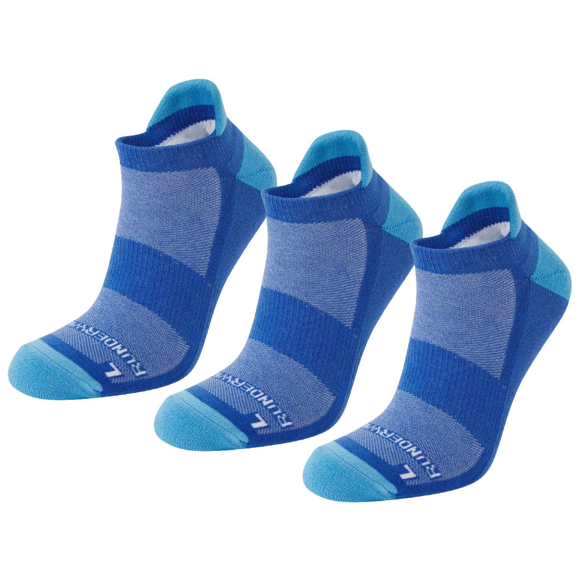 Runderwear Anti-Blister Running Socks - Low - Double-Layered, Performance Running Socks (Blue (3 Pairs), Small (UK 4-6))