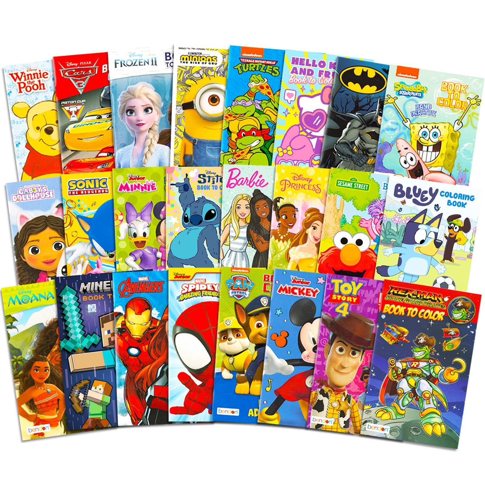 24 Pack Small Coloring Books for Kids Ages 4-8, 2-4 - Bulk Coloring Bundle Classroom Rewards, Prizes, PreK Kindergarten Party Favors with Disney, Nick, More | Mini Activity Books for Boys, Girls