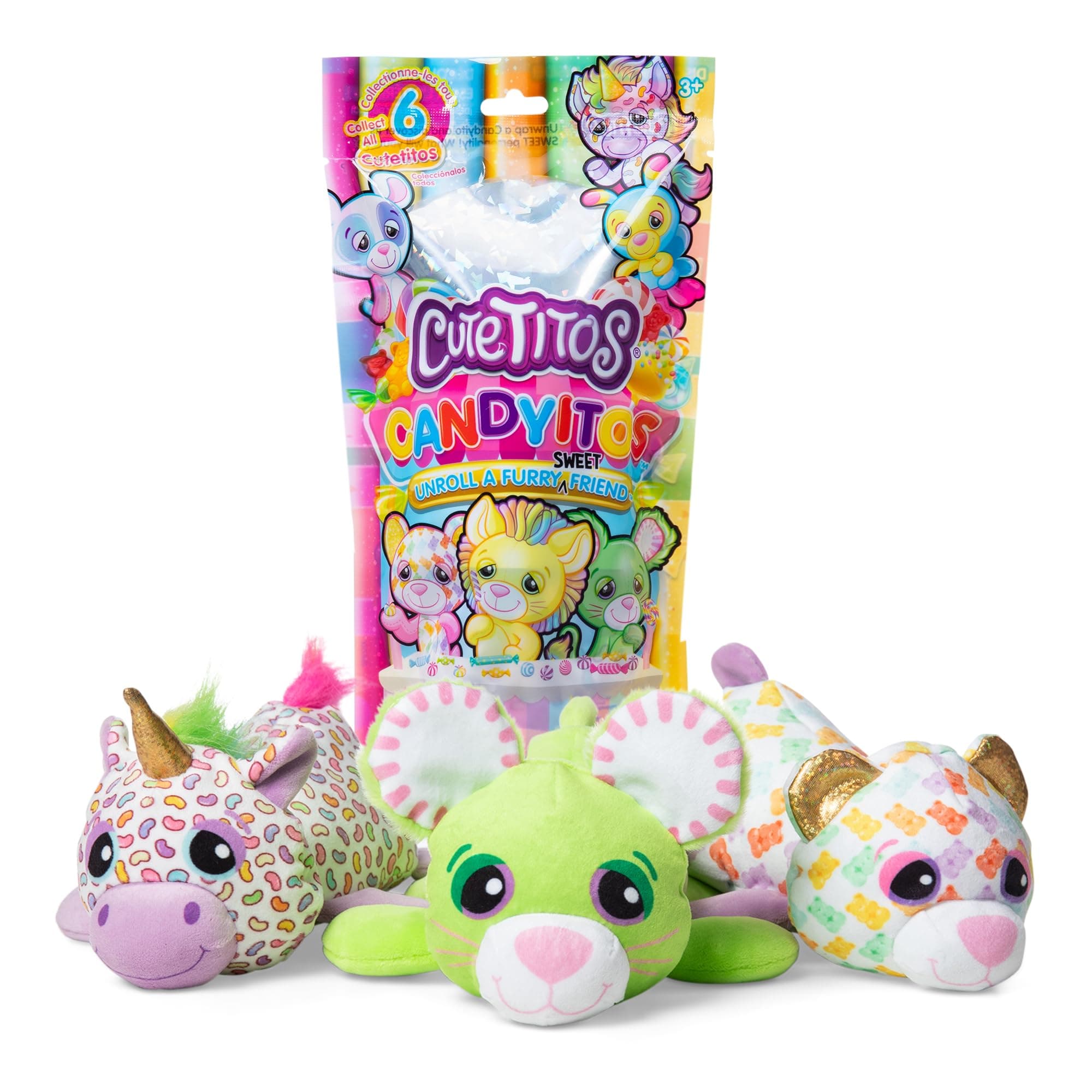 Cutetitos Candyitos, 17cm Plush, Soft Cuddly Toys, Adorable Candy-Wrapped plush soft toy, Perfect for Collectors & Kids, Suitable for Girls and Boys Ages 3+