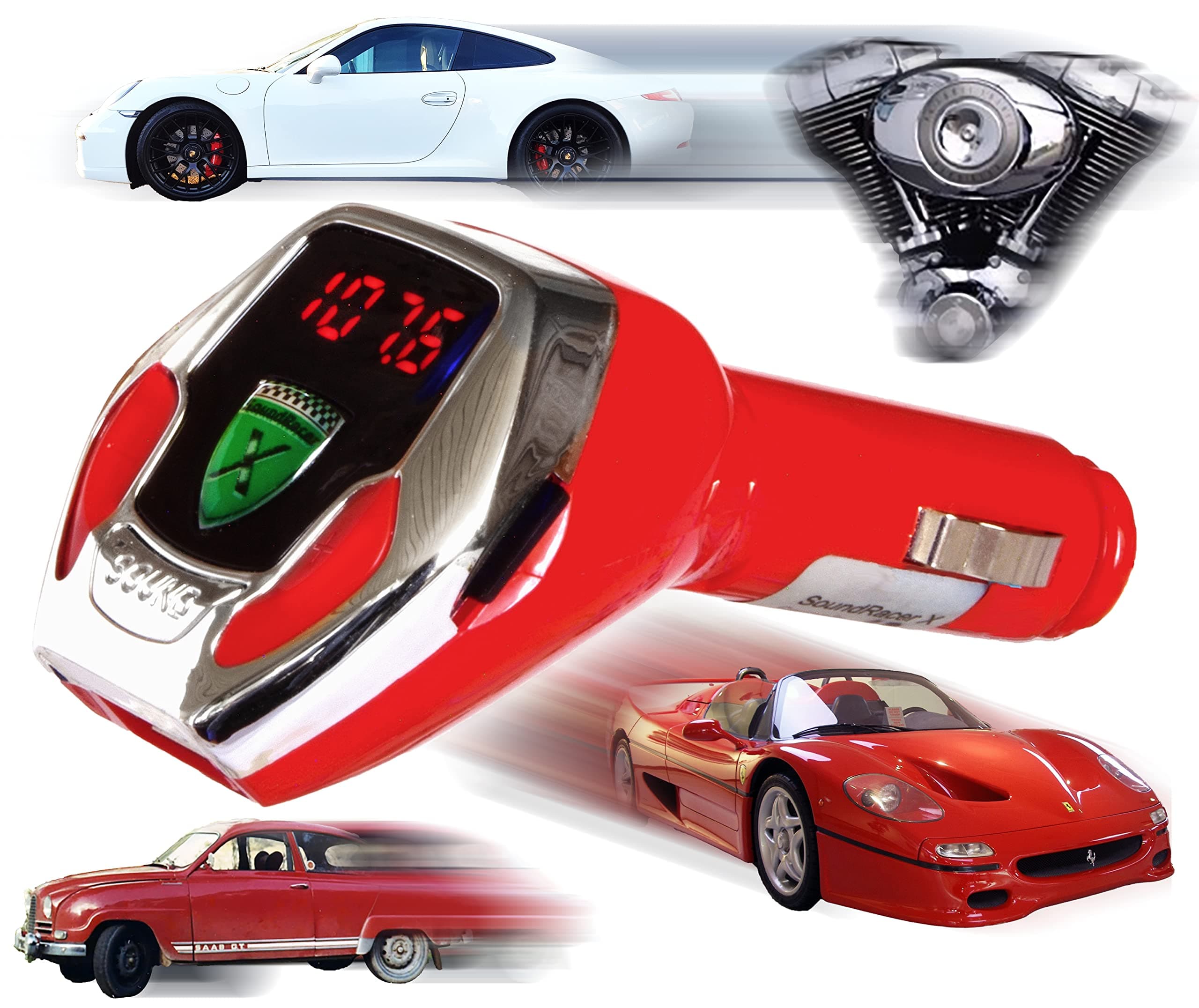 GH-SRVX SoundRacer X with Micro SD Slot, Red