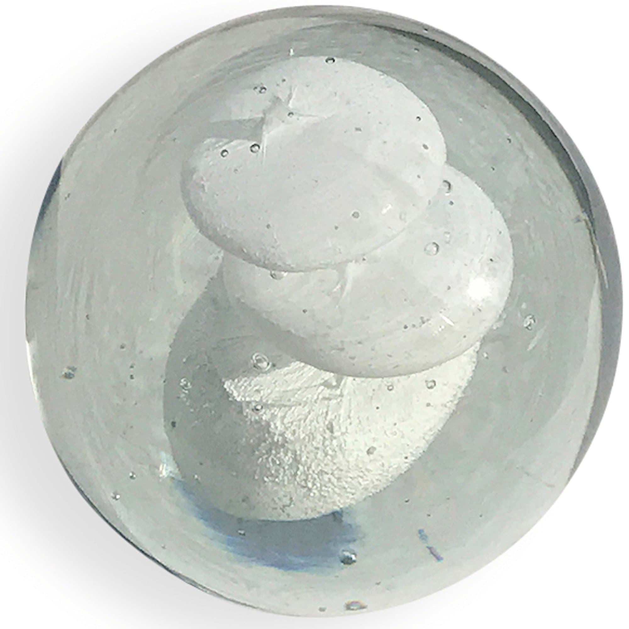 Crystal Clear Bubble Paperweight, Handcrafted Art Glass, 3 1/2 x 3 1/2 Inches