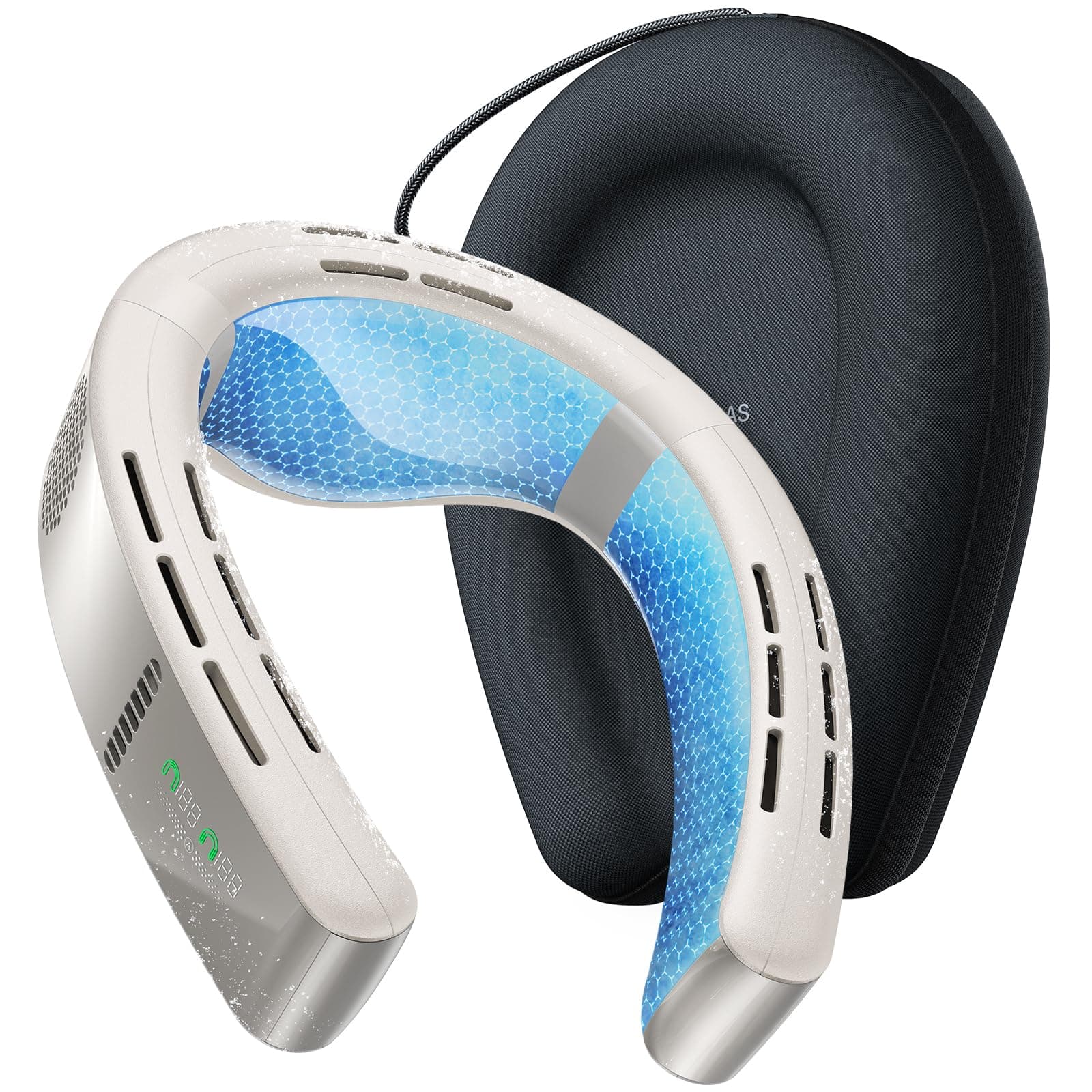 COOLiFY Cyber AI Neck Air Conditioner, Ultimate Immersive Cooling Portable Neck Fan【No.1 Coolest & Max Cooling Area】 Neck Cooler Neck Fans that Blow Cold Air Rechargeable for Gifts