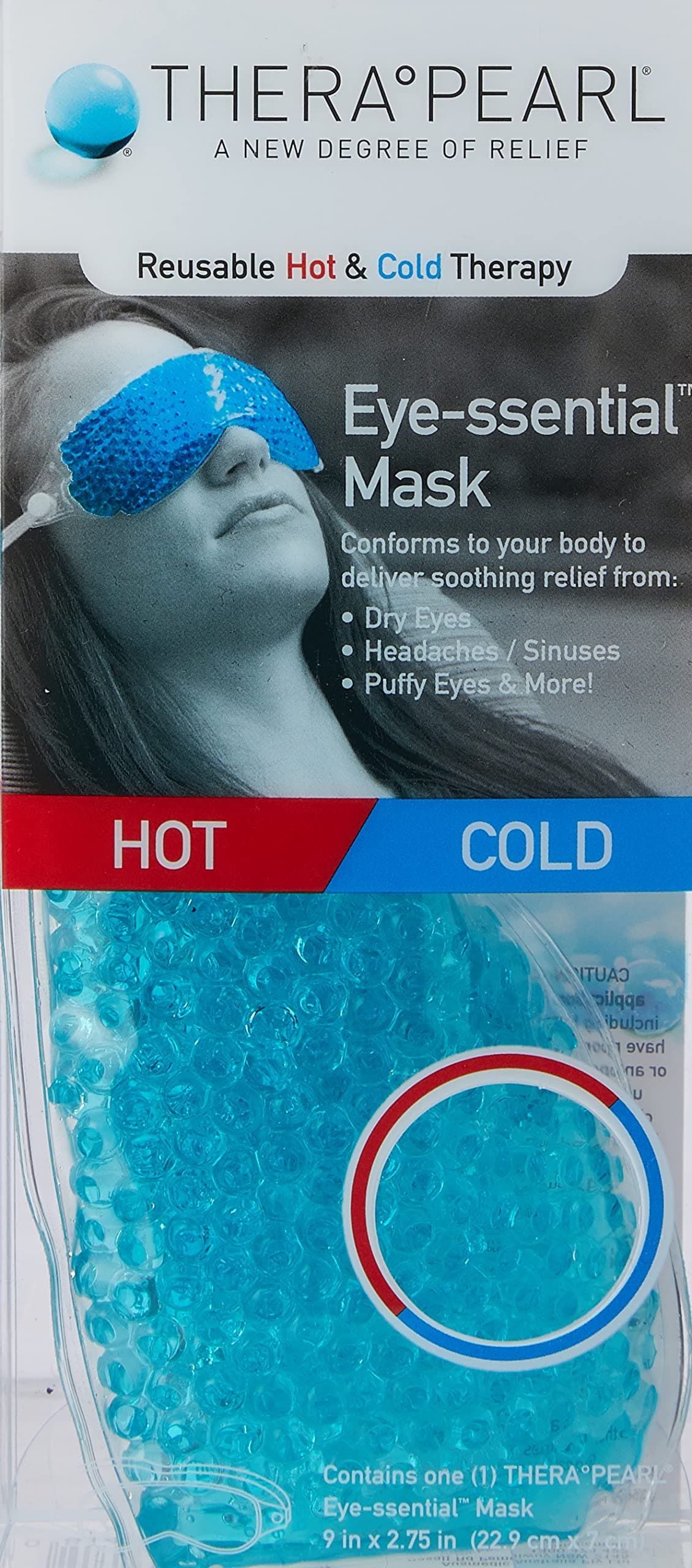 Eye Mask, Eye-ssential Mask with Flexible Gel Beads for Hot Cold Therapy