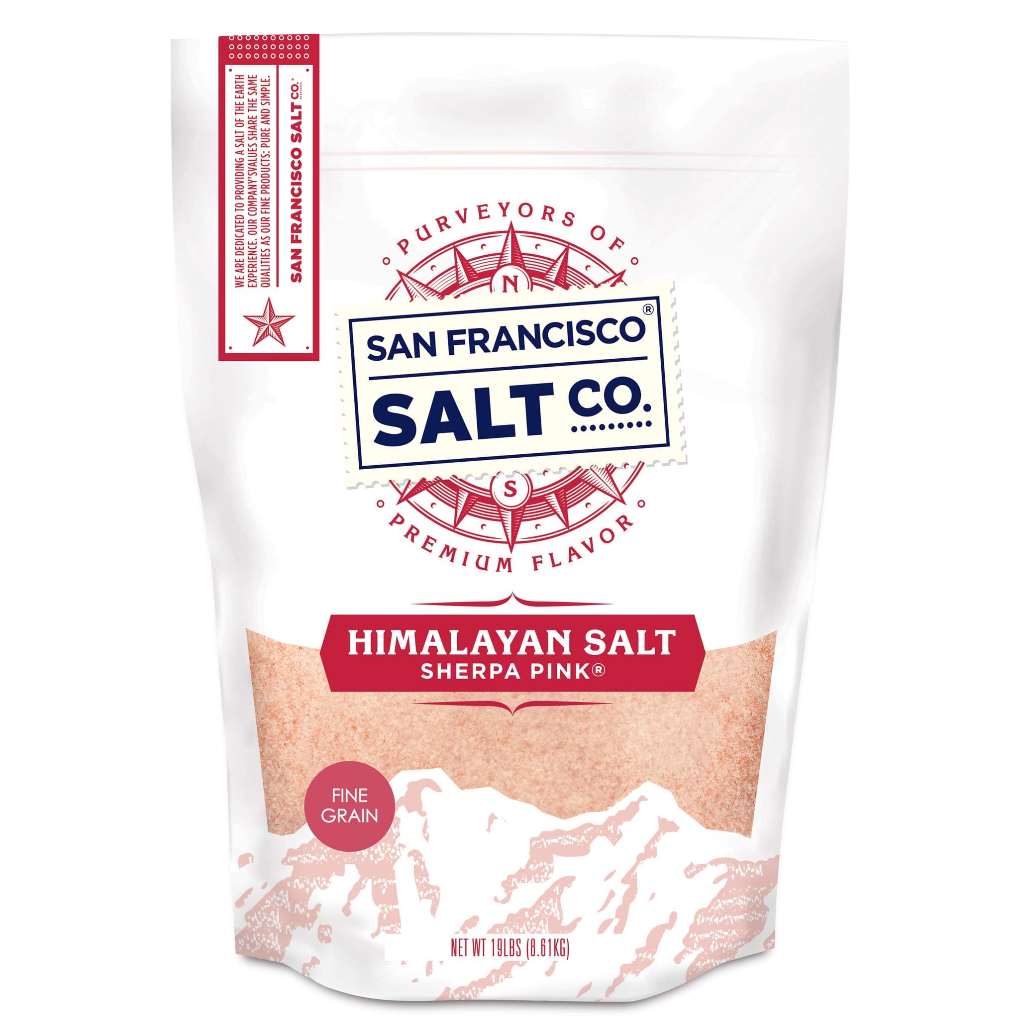 Himalayan Salt – Fine Grain, 19 lbs. | All-Natural, Gluten-Free, No Additives | Perfect for Everyday Cooking & Recipes