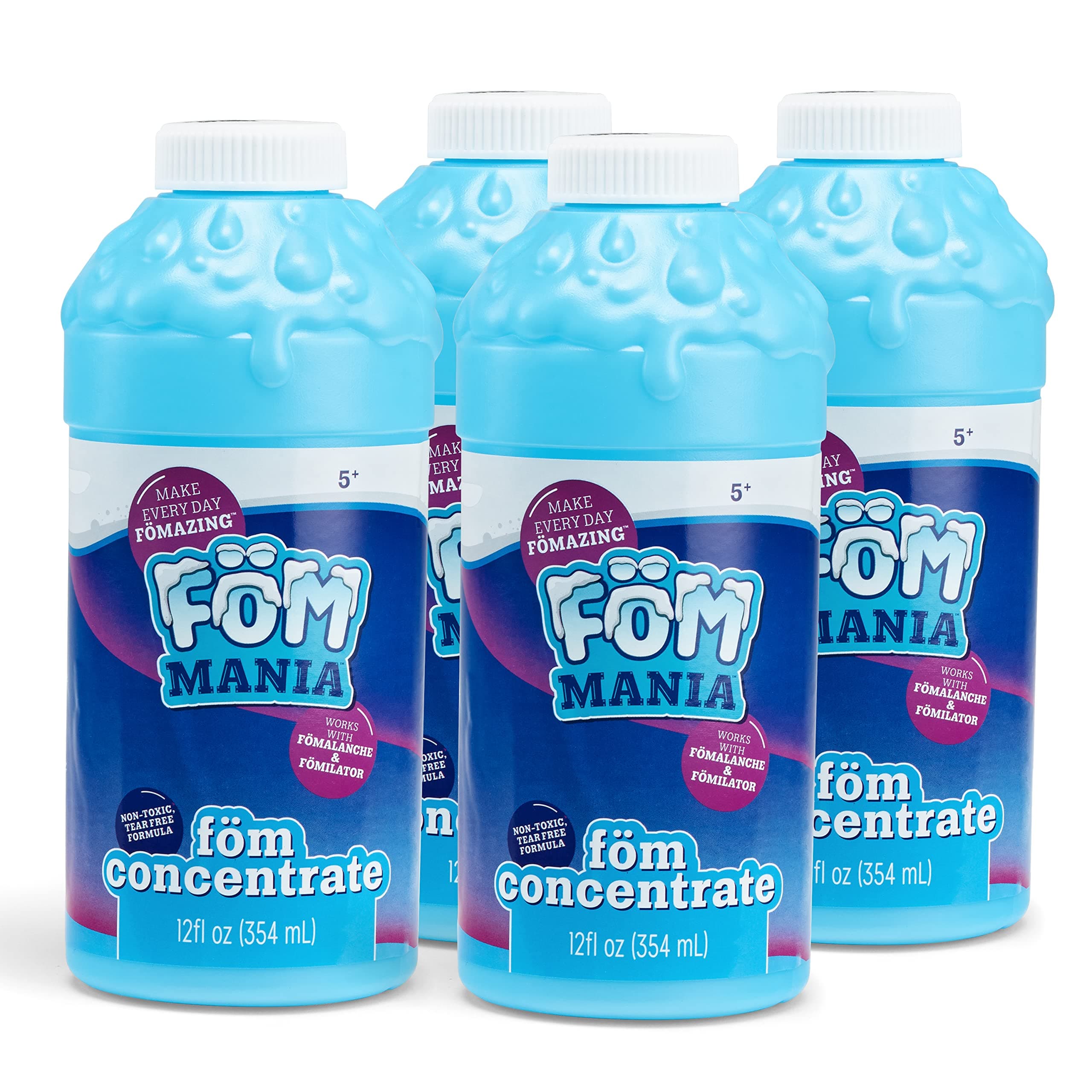 Little Kids Fom Mania FOAM REFILLS|Non Toxic Tear Free Formula| AMAZON EXCLUSIVE 4 pack includes 48oz of Foam Concentrate|Refills Fomilator 24X and Fomalanche 16X|for parties, birthdays, outdoor fun