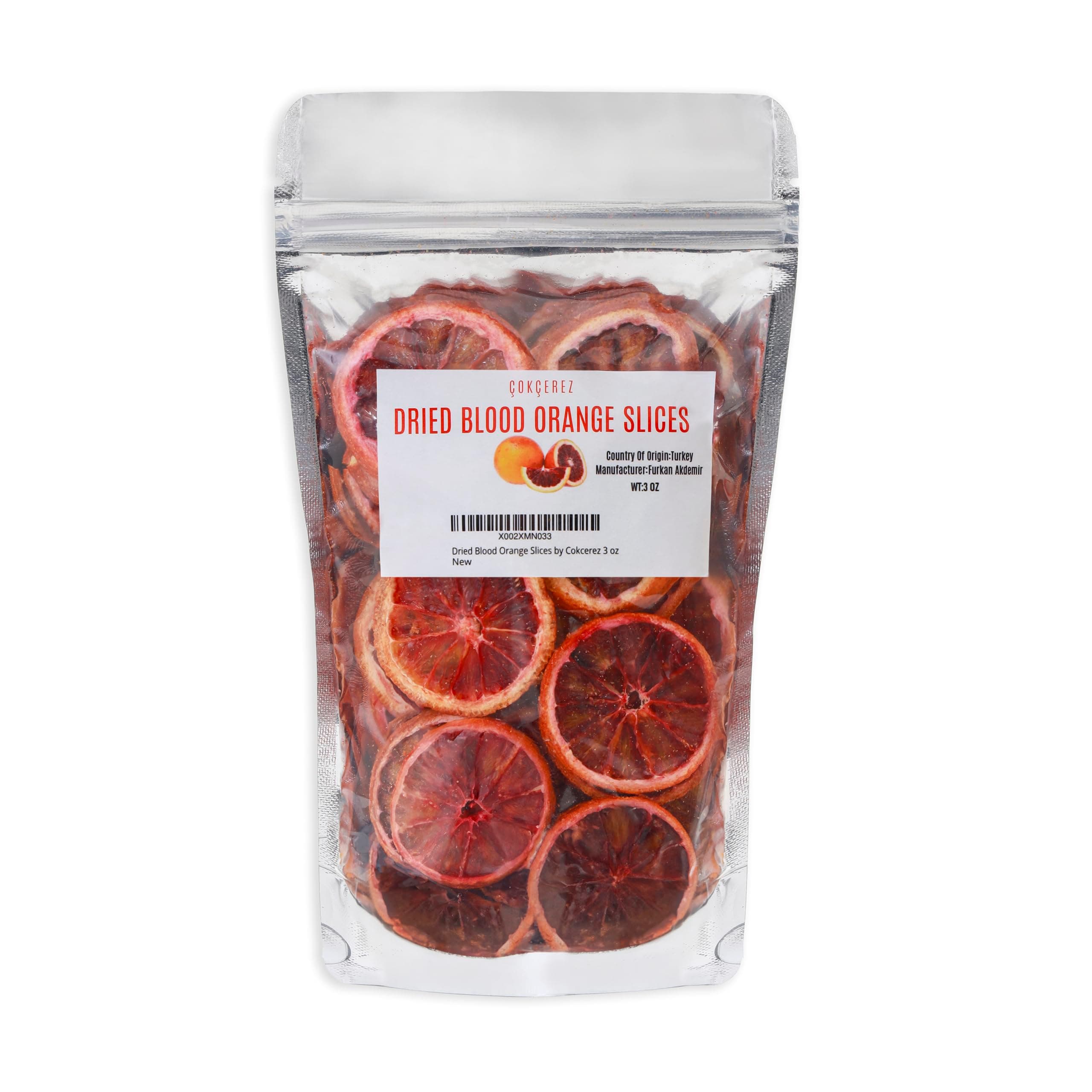 Dehydrated Blood Orange Slices,Dried Blood Orange Slices by cokcerez 3 oz (85 gr)