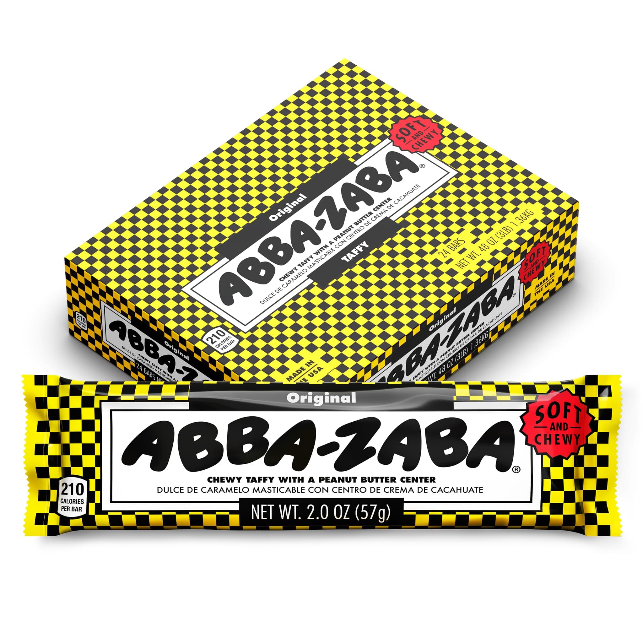 ABBA-ZABA Candy Bars, 1.8 Ounce Bars (Bulk Pack of 24)