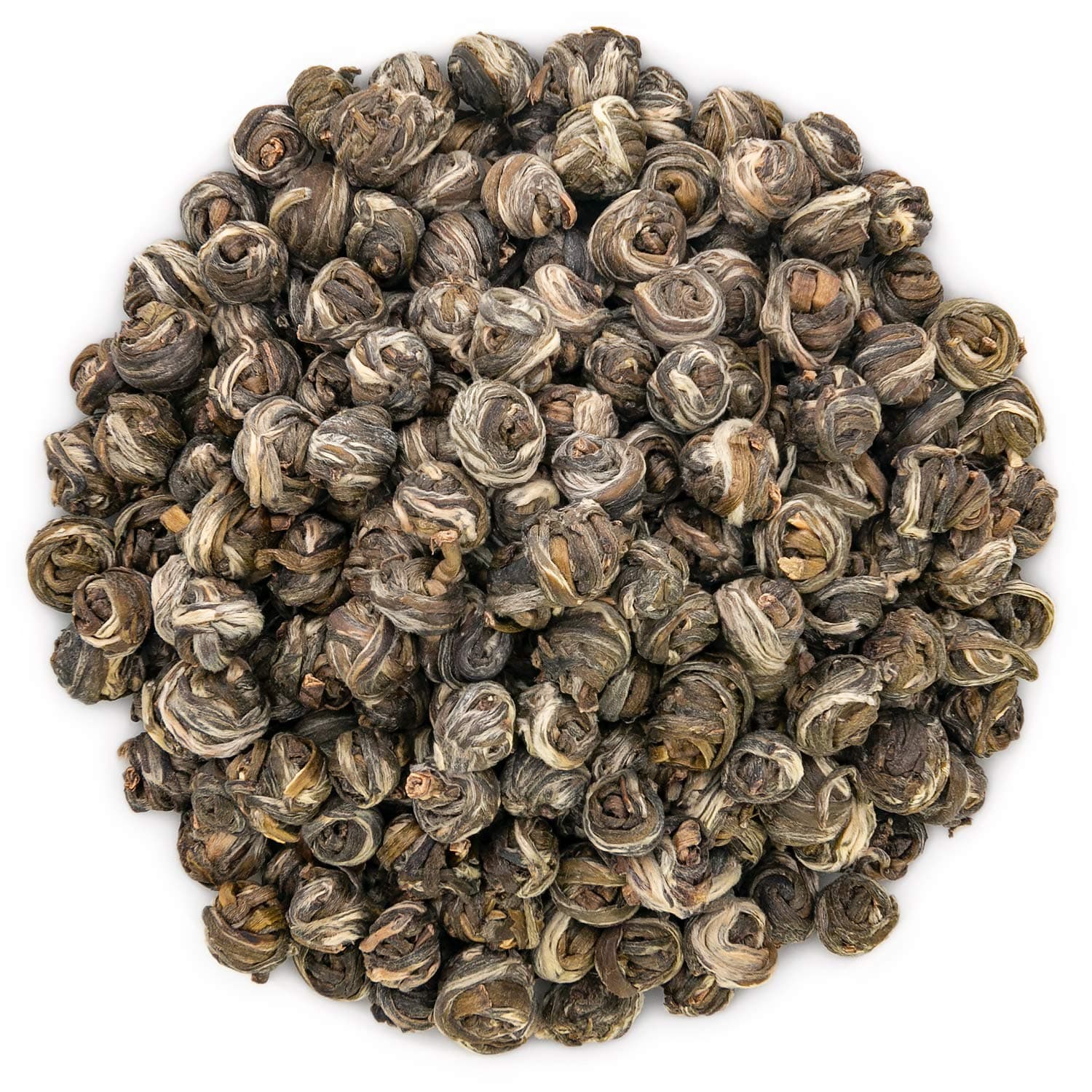 2025 Jasmine Pearls Tea Loose leaf - Chinese Dragon Pearls Jasmine Green Tea Leaves - 1st Grade - Brew Hot or Iced Tea - 250g Ziplock Resealable Bag