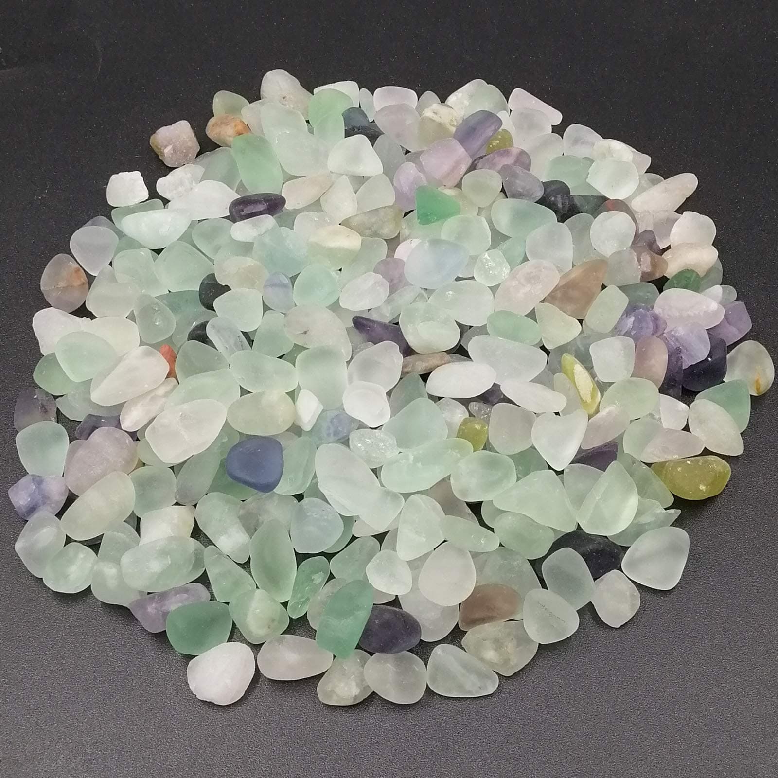 EMiEN1LB Fluorite Tumbled Chips Stone Crushed Crystal Quartz Pieces Irregular Shaped Stones for Aquarium Substrate, Jewelry Box,Glass Bottle, Plant,Wedding,Home Decoration (Mix Color)