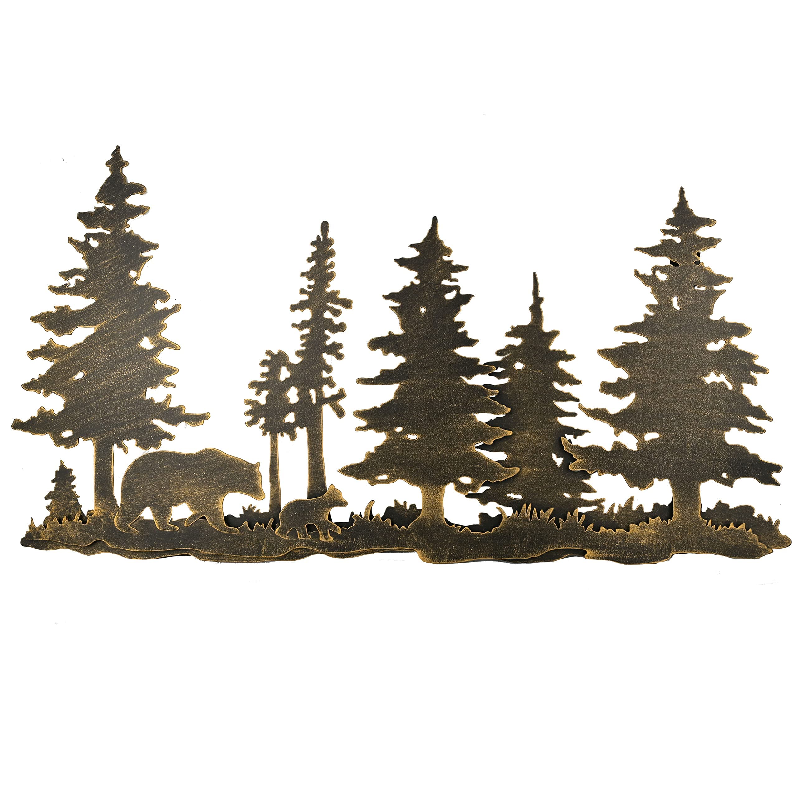 Cabin Wall Decor 3 Layer Bear Wall Decor Rustic Metal Wall Art Hanging for Living Room Bedroom Bathroom Indoor Outdoor 22x12 Inches