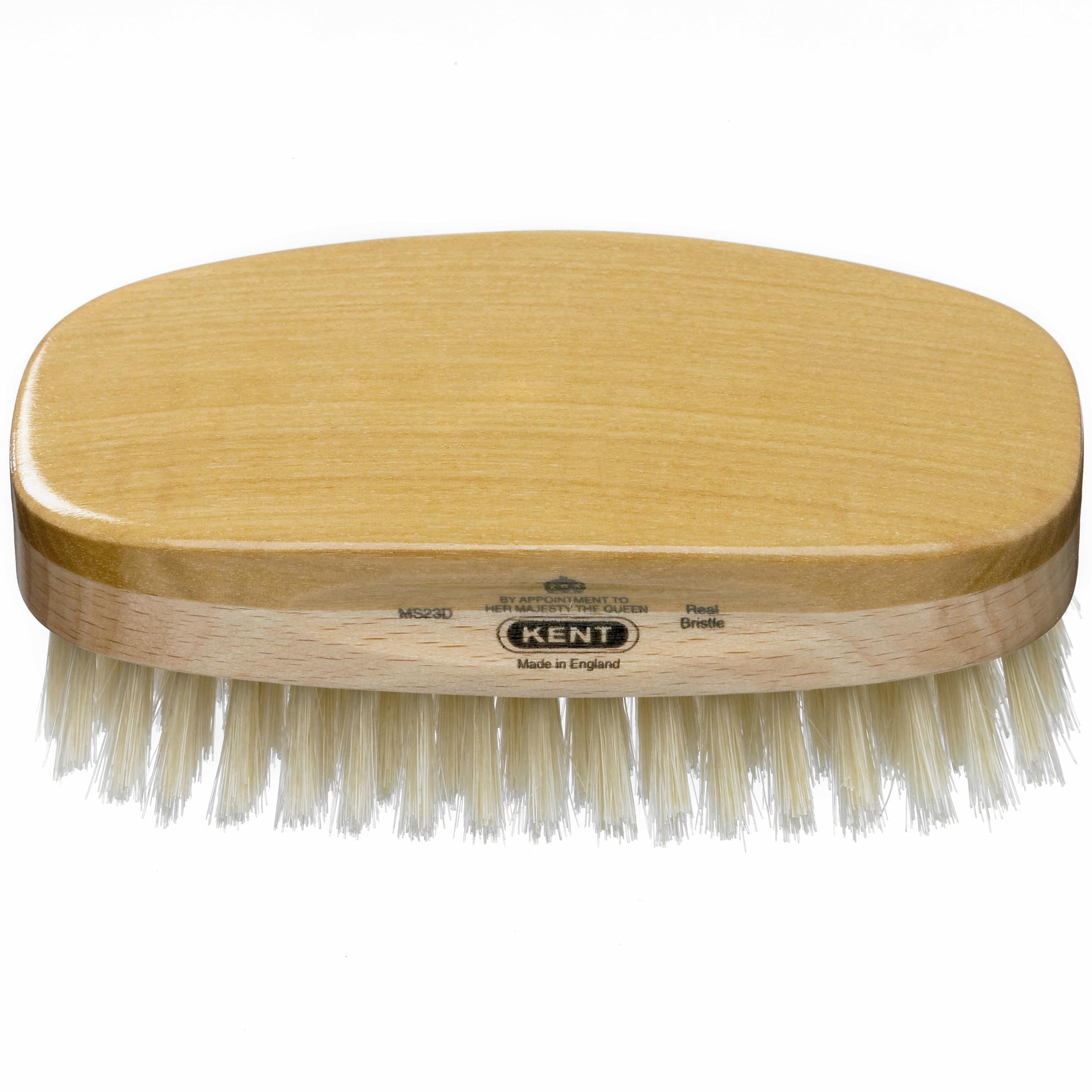 Kent Brushes MS23D Finest Satinwood Soft White Bristle Hairbrush - Rectangular Grooming Brush for Fine or Thinning Hair
