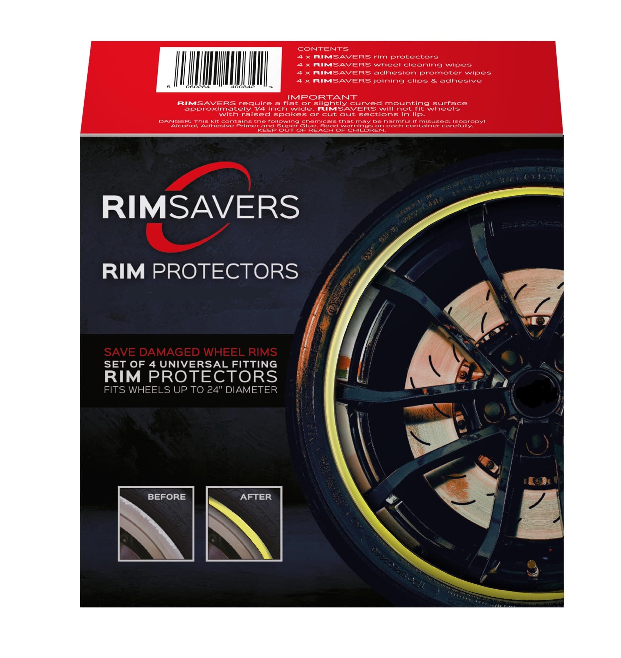 (Yellow) Wheel Rim Protectors Guard Alloy Wheel from Curb Rash – Set of 4 Rim Protectors Easy to Install