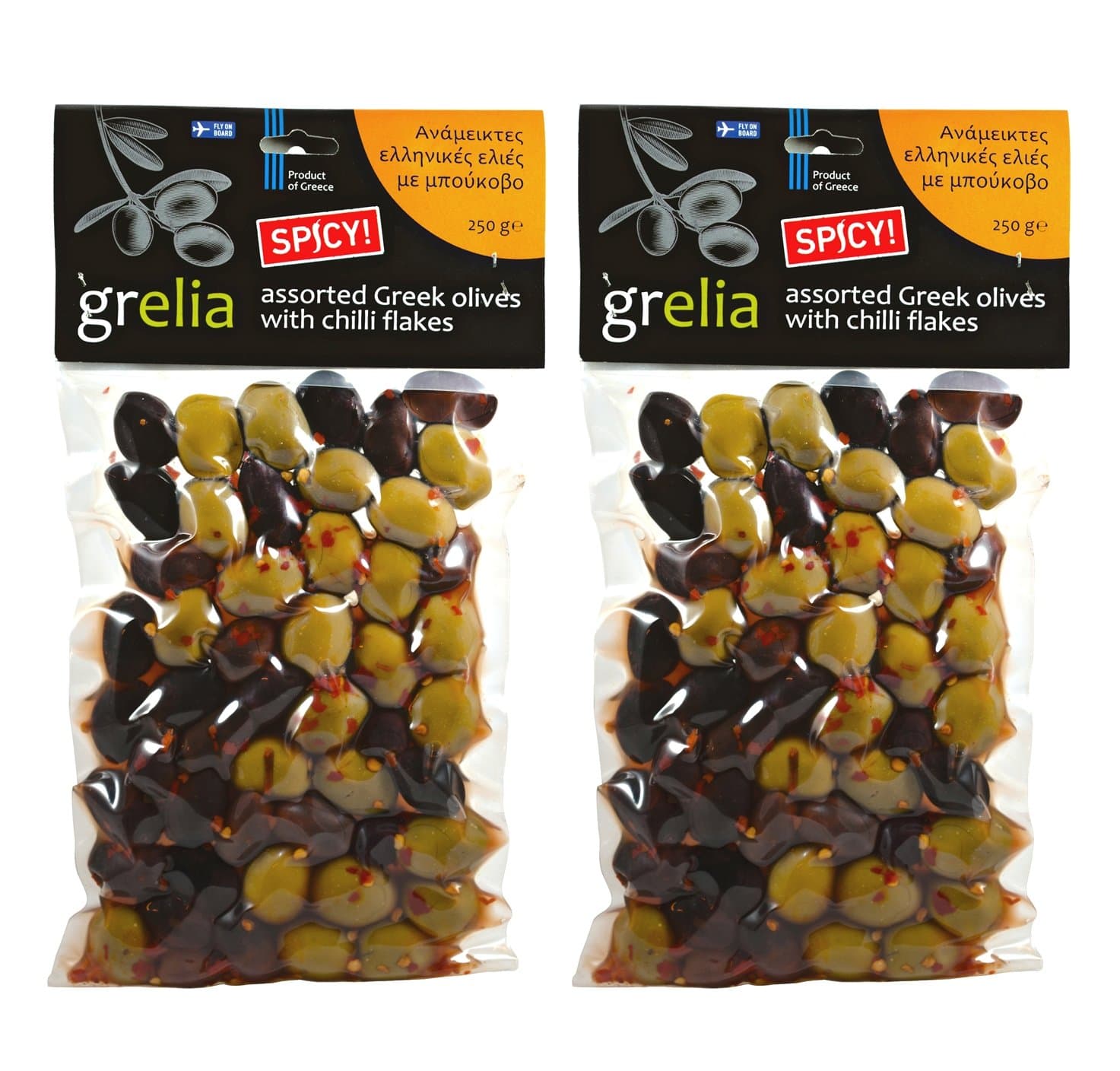Greek Assorted Olives with Chilli Flakes from Crete 500gr Vacuum