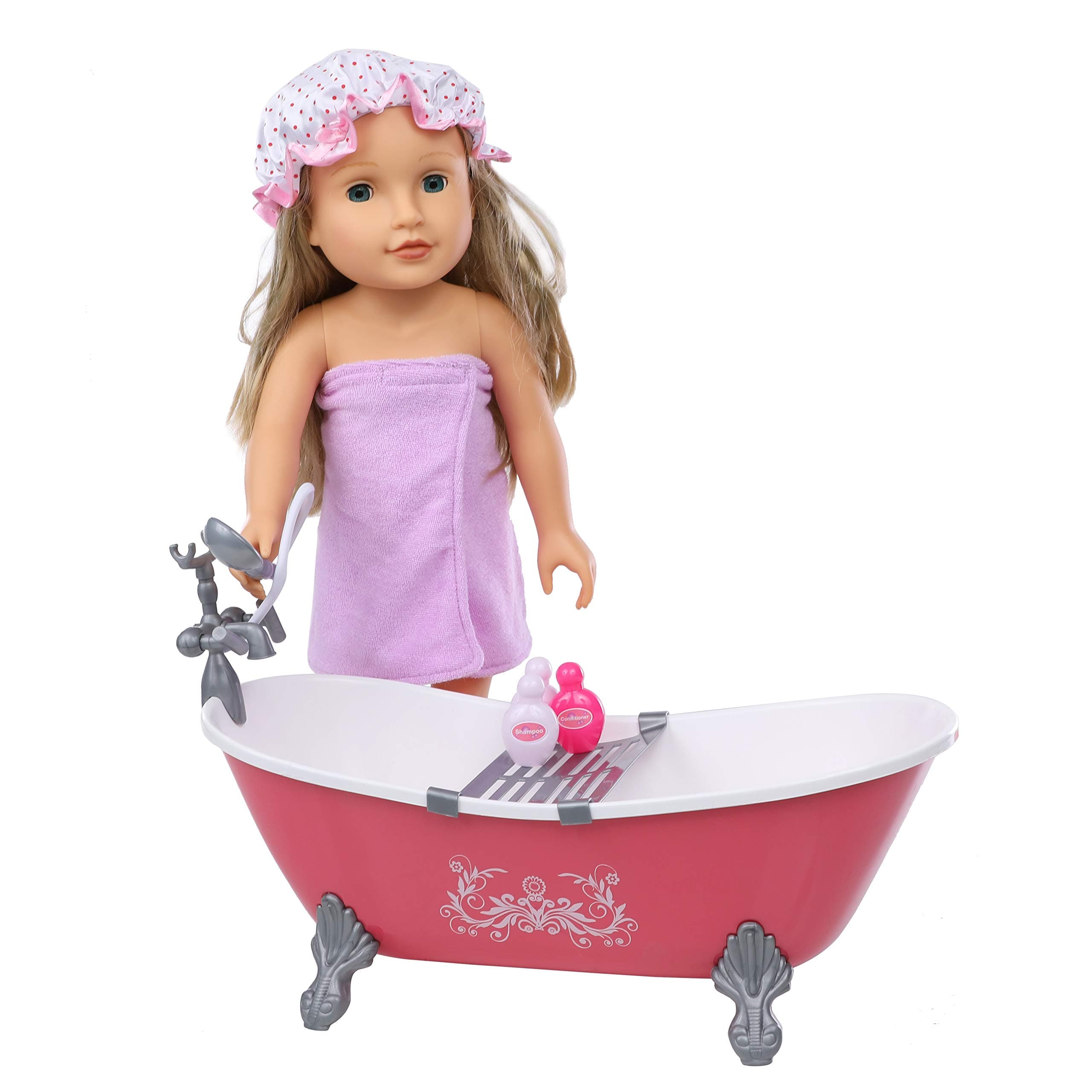 Beverly Hills Doll Bath and Bathtub Bubbles Set and Accessories, Perfect for 18 Inch Dolls
