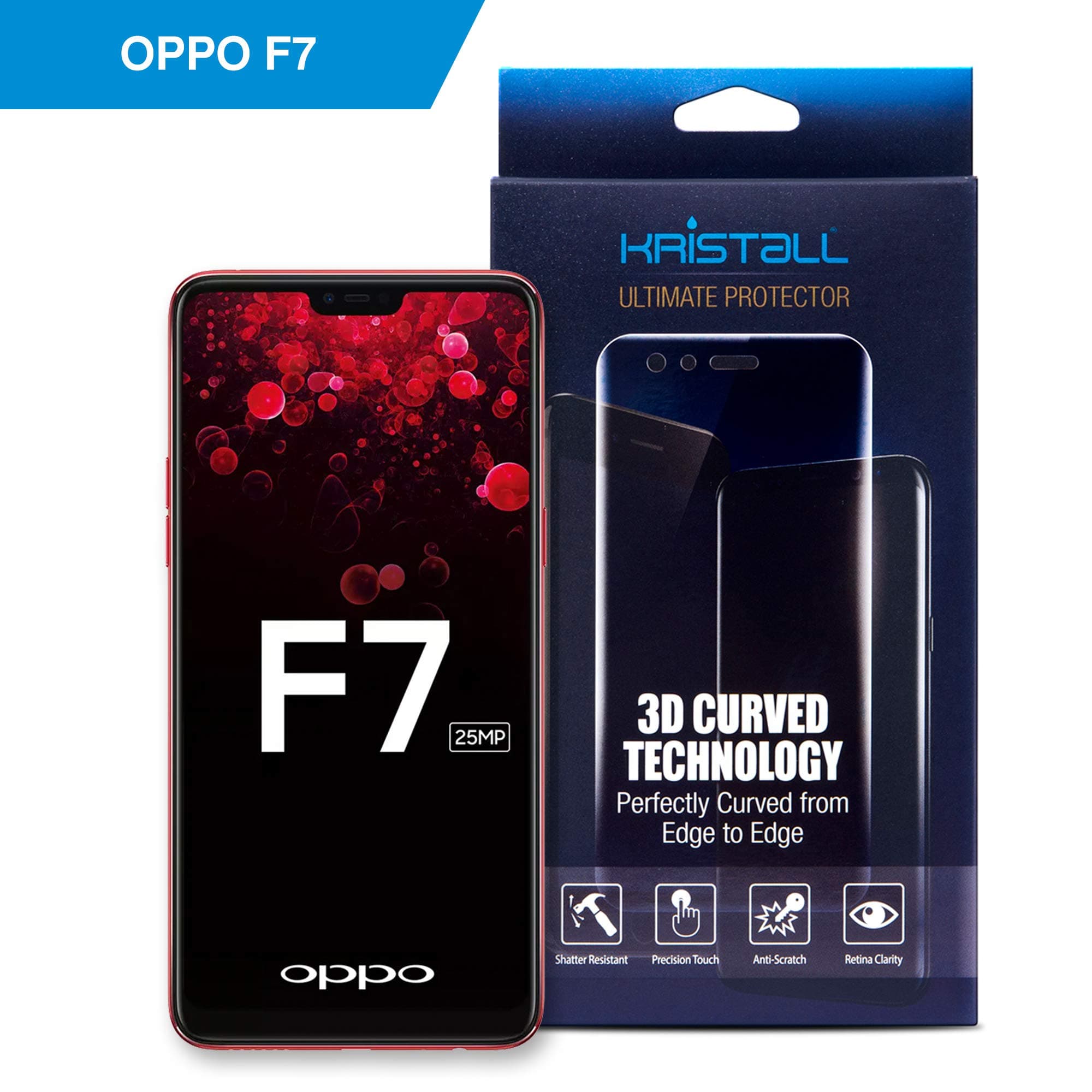 Oppo F7 Screen Protector - Kristall Ultimate Protector TPU Film Screen Protector Not Tempered Glass (Ultra Thin 0.15mm Thickness, Self-Healing Elastic Material, True Edge-to-Edge Coverage)