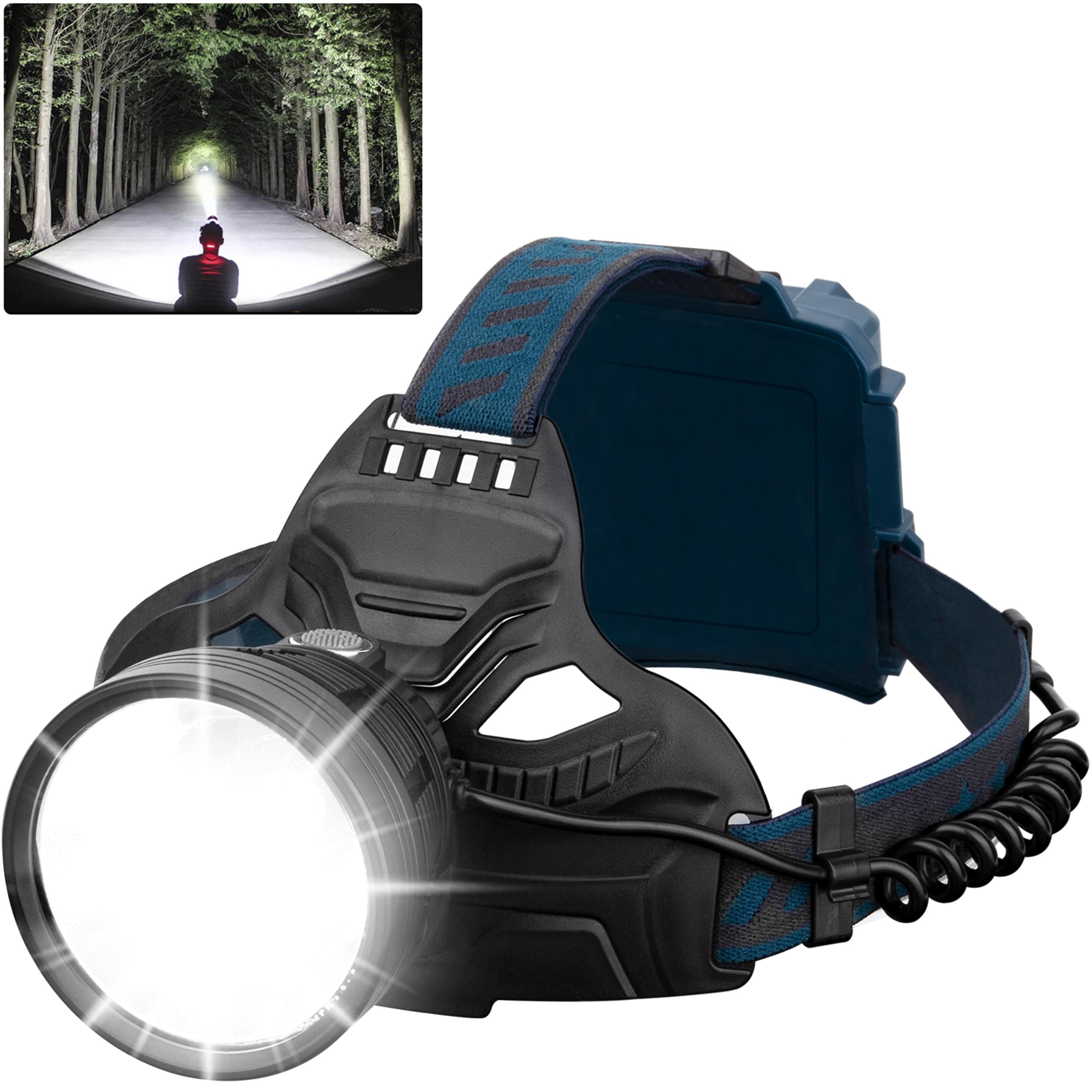 LED Rechargeable Headlamps for Adults, 990000 Lumen Super Bright Headlamp Flashlight 90°Adjustable 4 Mode IPX5 Waterproof USB Rechargeable Head Lamp for Camping Running Hunting Cycling Climbing Hiking