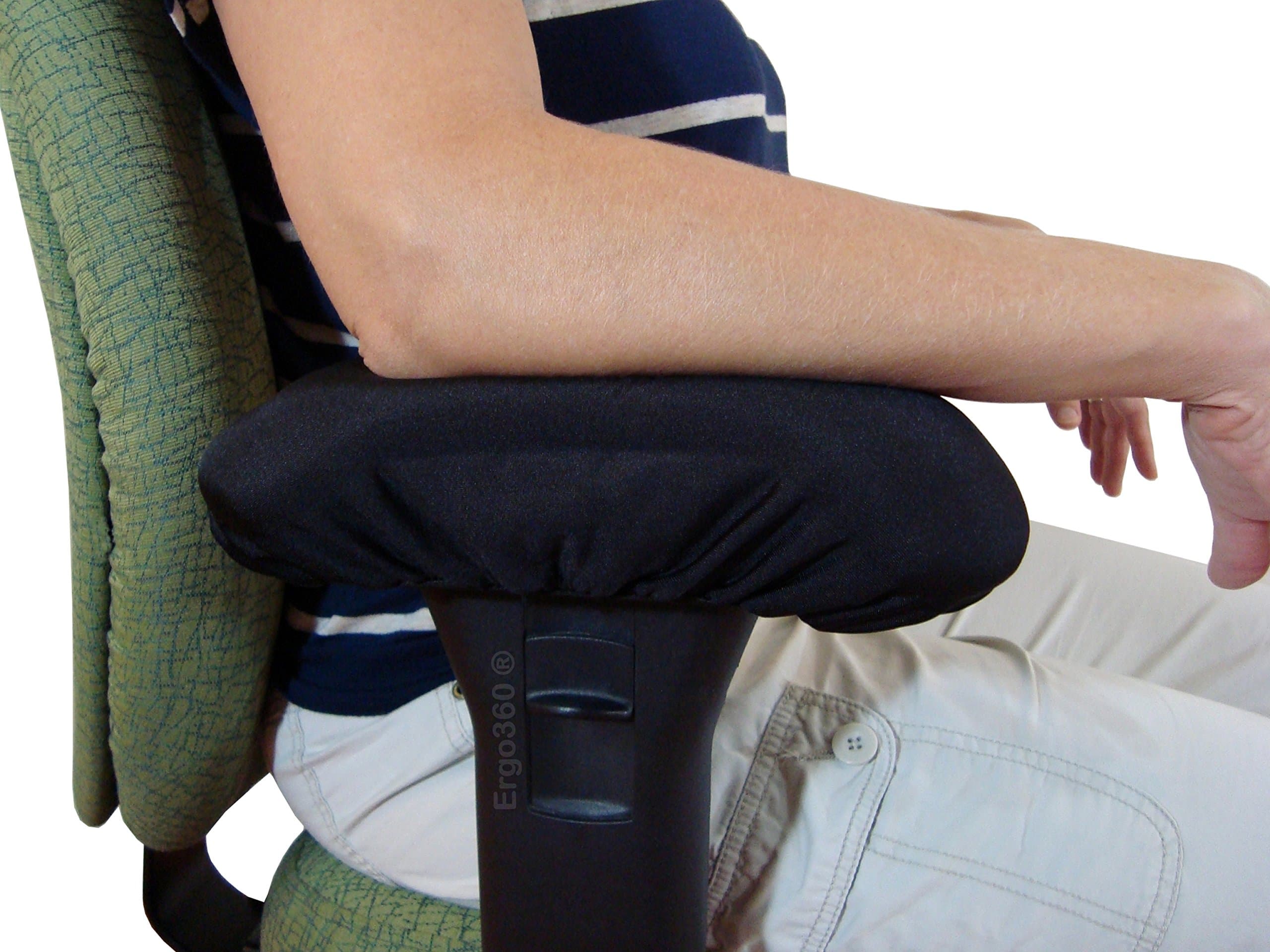 Ergo360 Chair Armrest Arm Pad Covers - Genuine High Density Memory Foam for Ultimate Elbow Comfort (2 Piece Set)