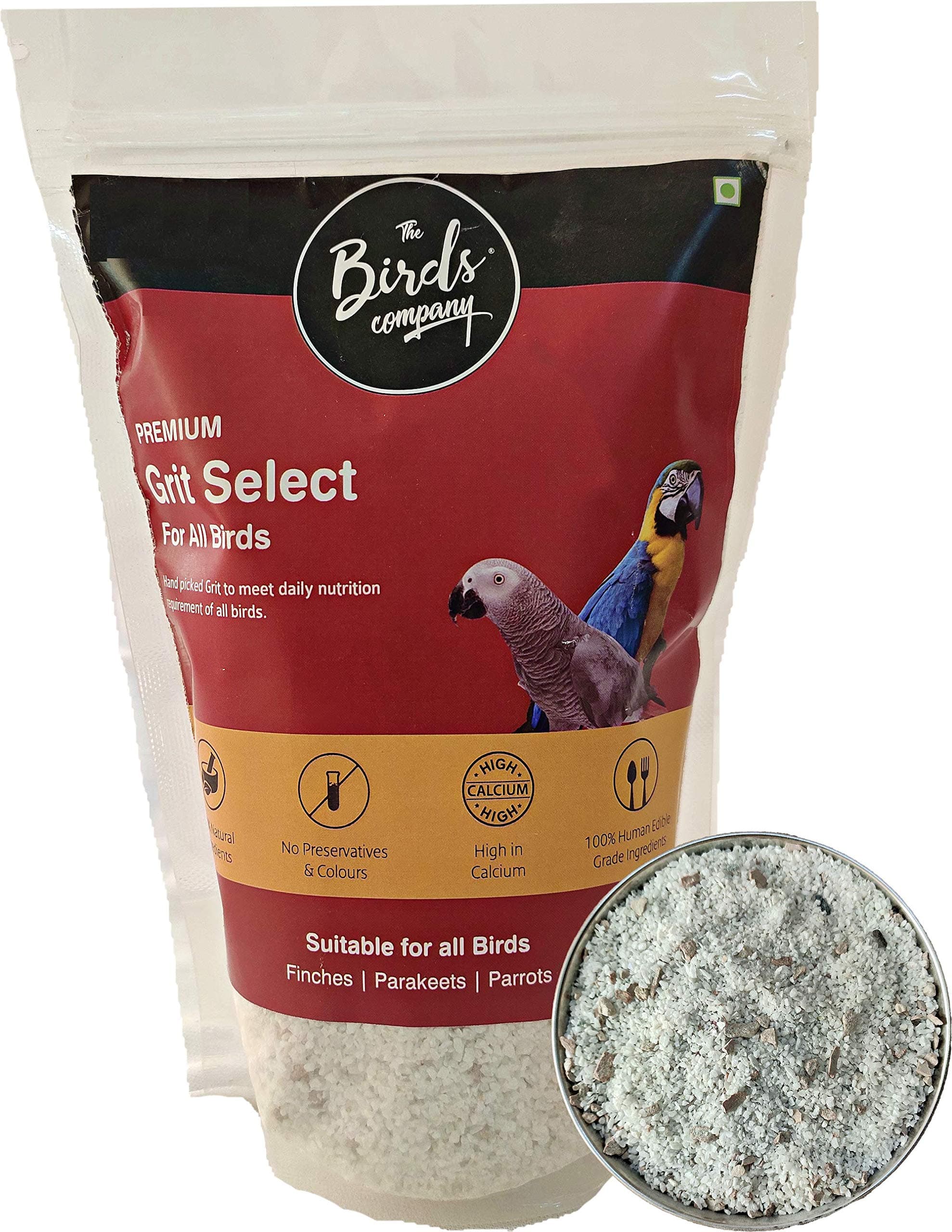 The Birds Company Premium Grit Select, Digestive Calcium Stones for All Birds, Finches, Parakeets & Parrots, 450 g
