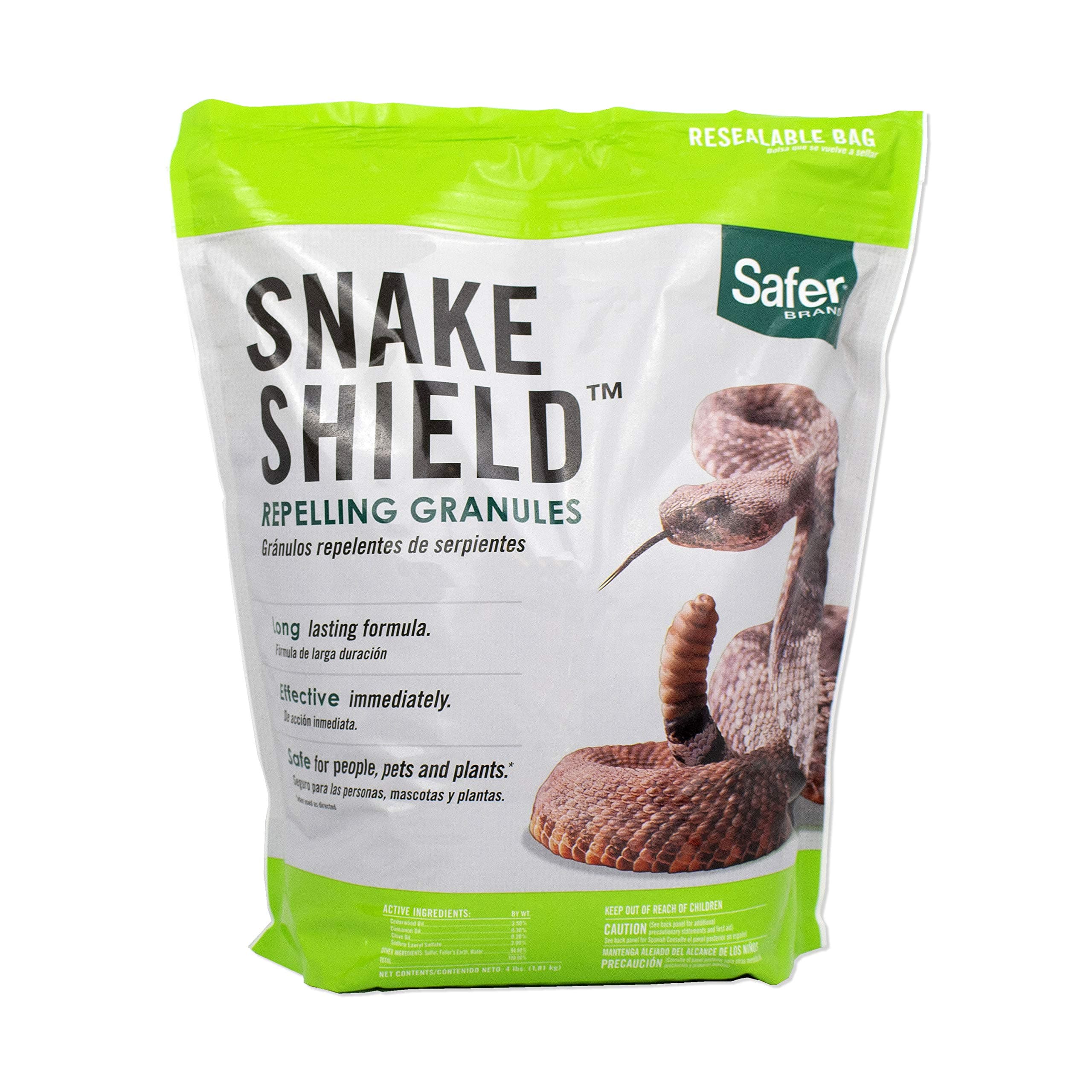Safer Brand 5951 Snake Shield Granular Repellent - Outdoor Repelling Granules 4Lb Repels Againts Poisonous And Non-Poisonous Snakes