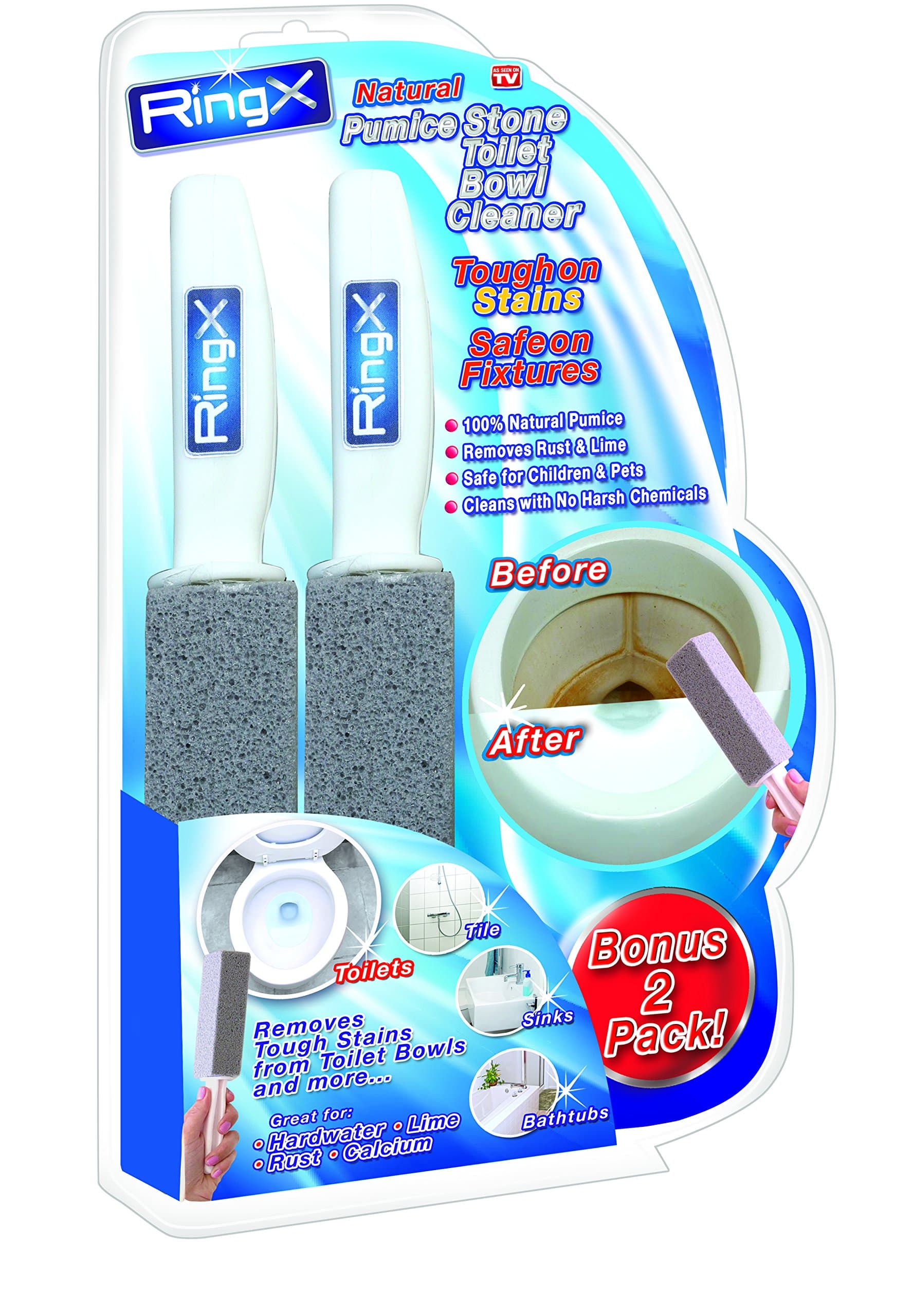 Spark Innovators RingX Natural Pumice Stone Toilet Bowl Cleaner