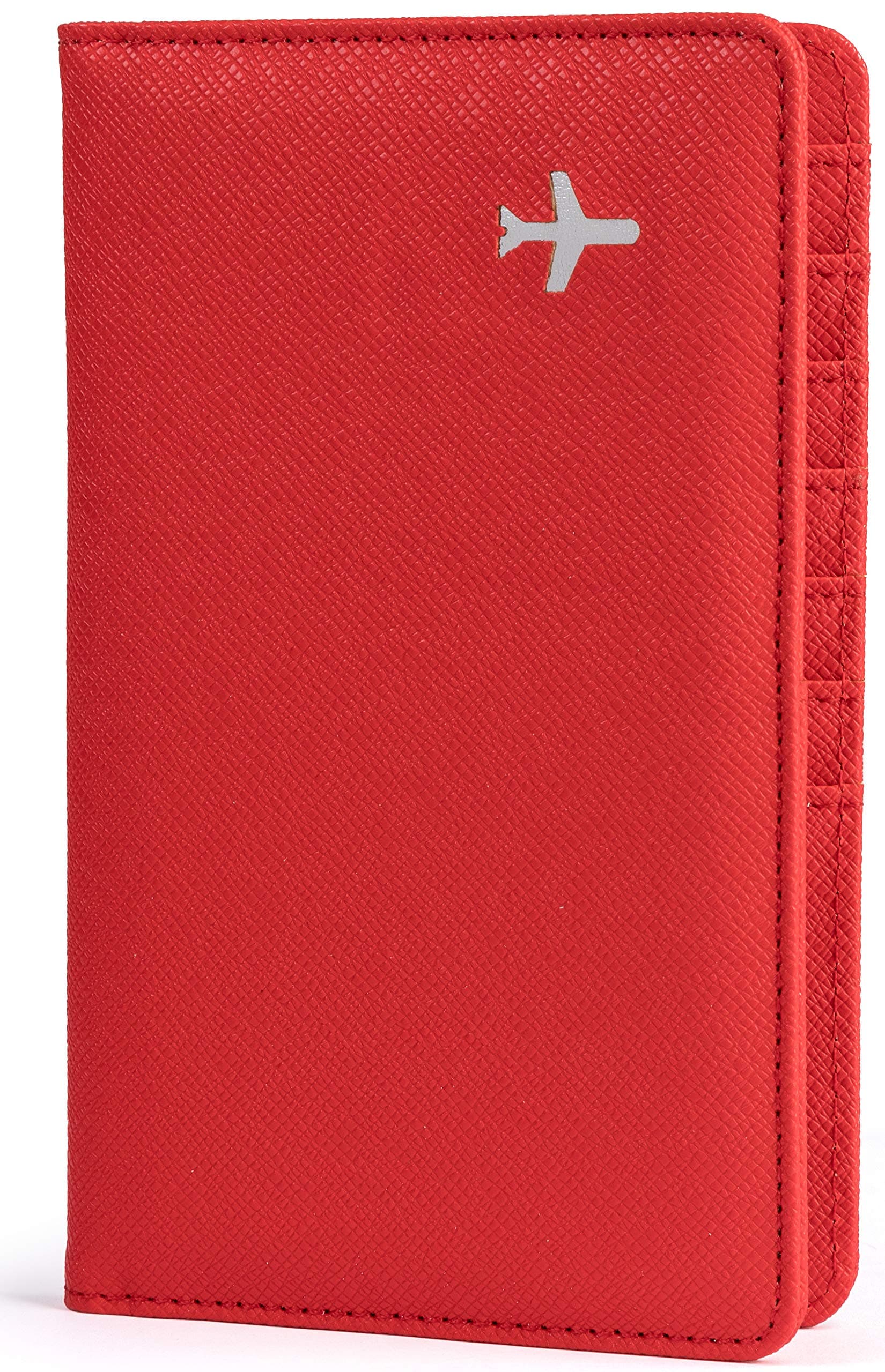 Travel Design all in one Travel Wallet - 2 Passport Holder Organizer - Gift box (Bright Red)