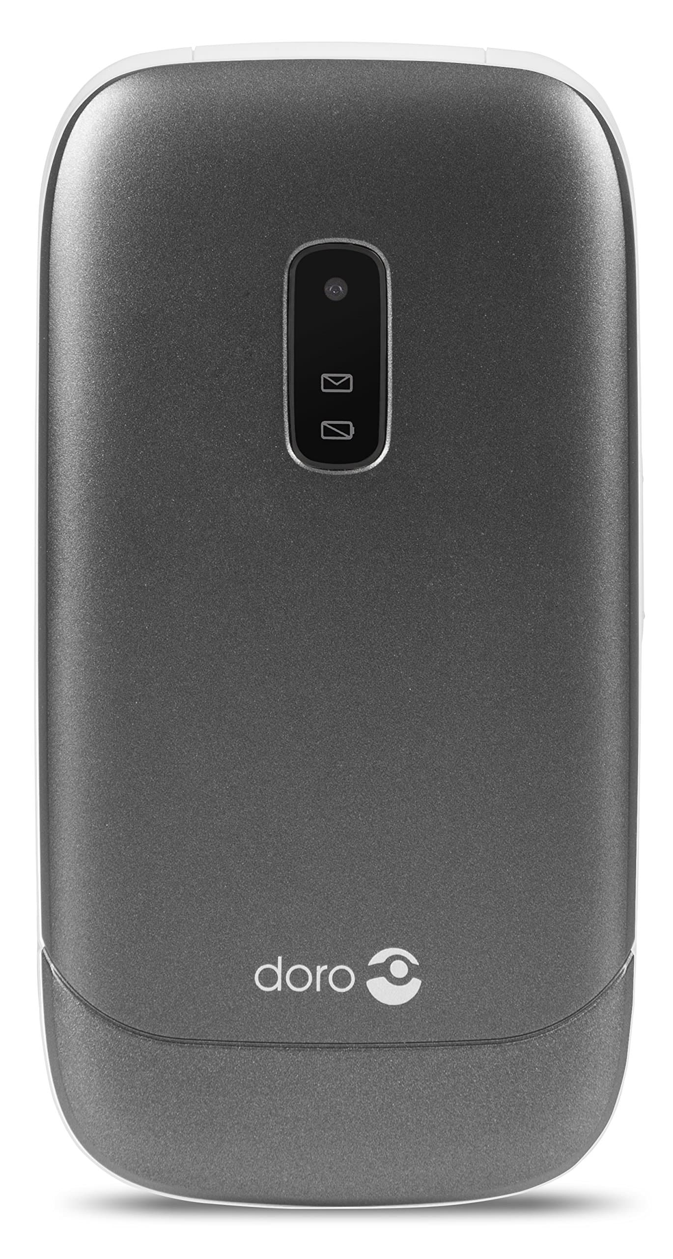 Doro 6030 Unlocked Clamshell Big Button Mobile Phone for Seniors with 2.4" Screen, Emergency Button and Widely Separated High Contrast Keys (Graphite/White)